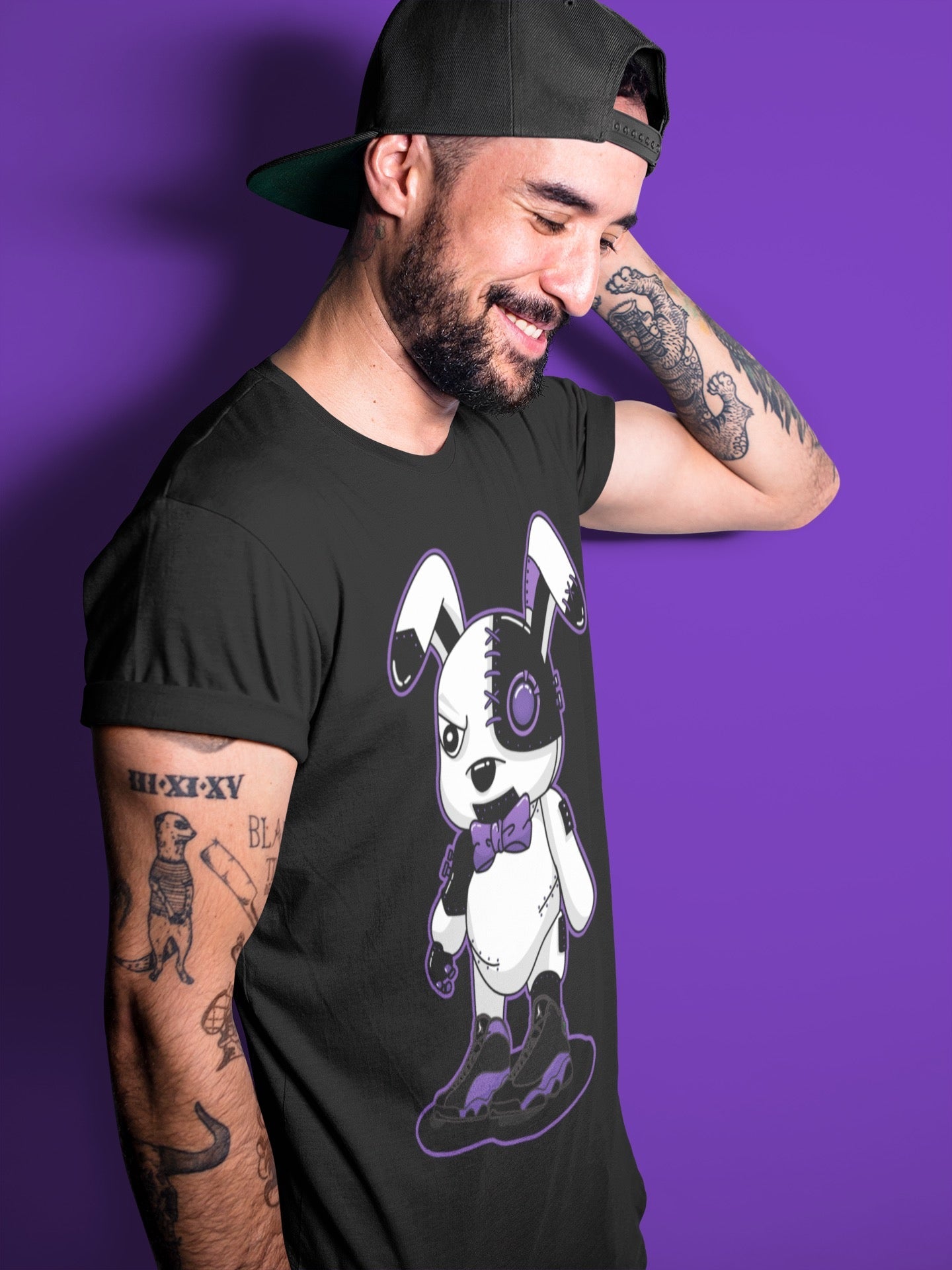Cyborg Bunny Unisex Tops - Air Jordan 13 Court Purple
