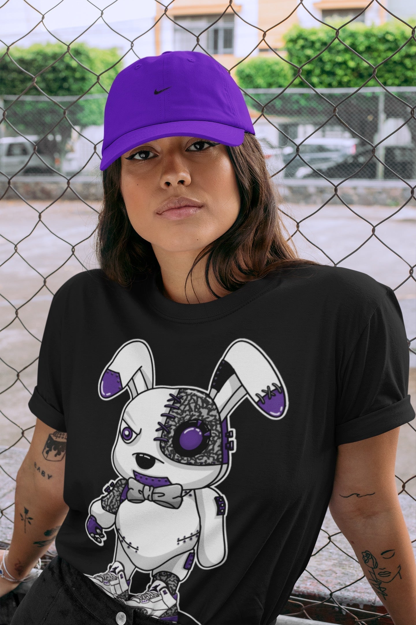 Cyborg Bunny Unisex Tops - Air Jordan 3 Dark Iris