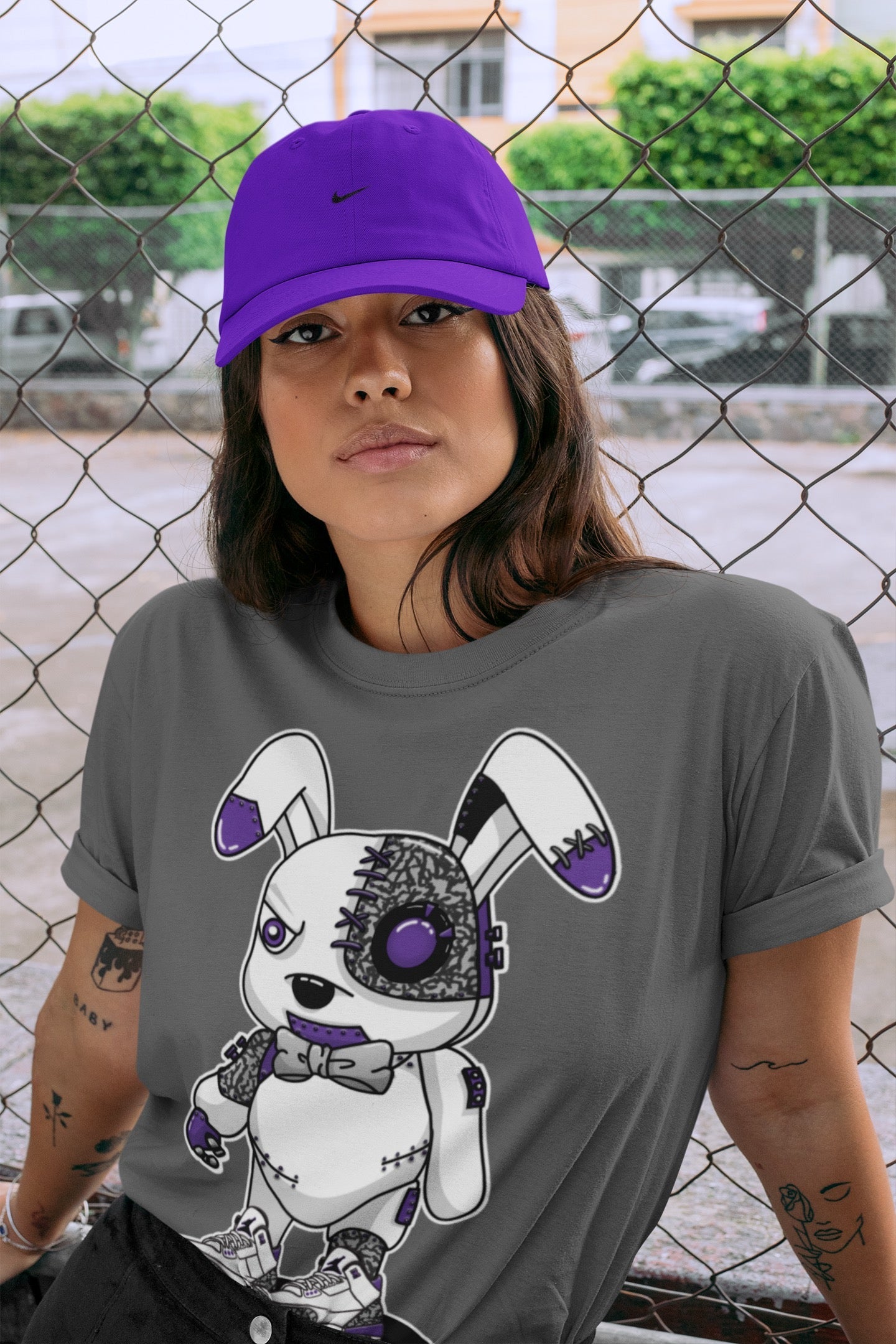 Cyborg Bunny Unisex Tops - Air Jordan 3 Dark Iris