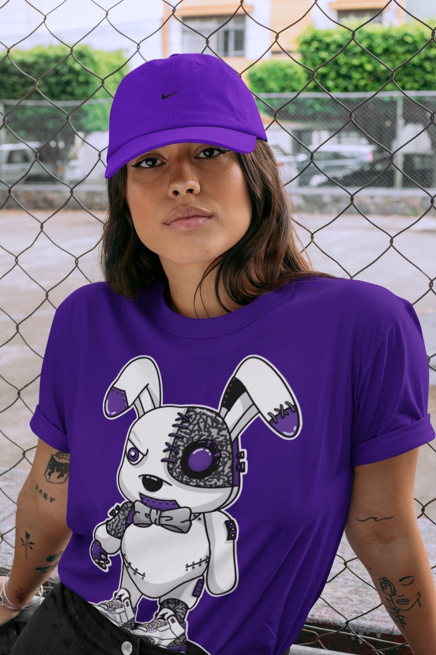 Cyborg Bunny Unisex Tops - Air Jordan 3 Dark Iris