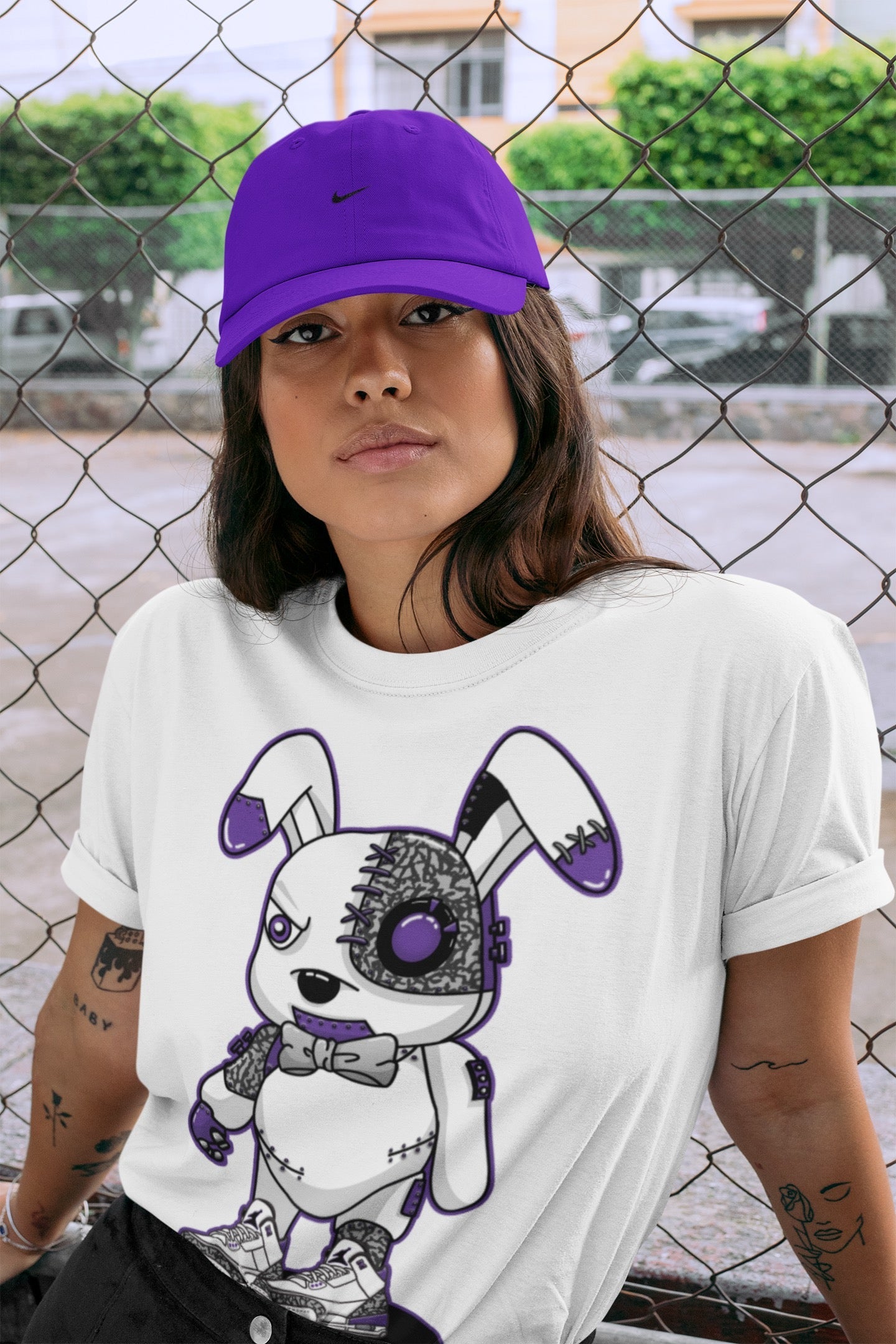 Cyborg Bunny Unisex Tops - Air Jordan 3 Dark Iris