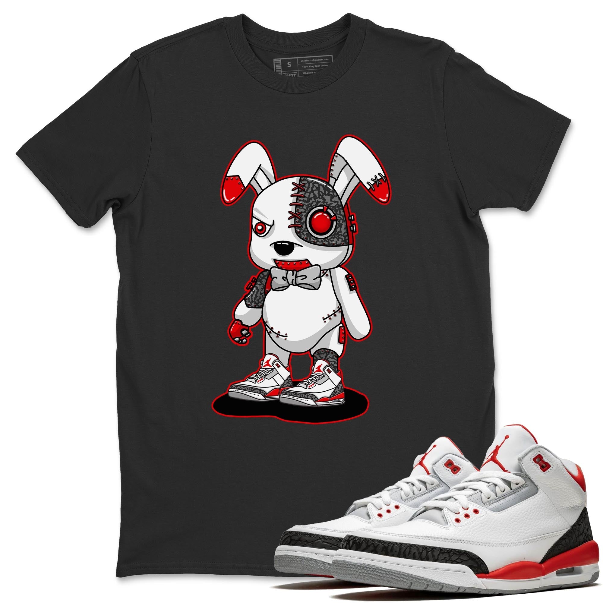 Cyborg Bunny Unisex Tops - Air Jordan 3 Fire Red