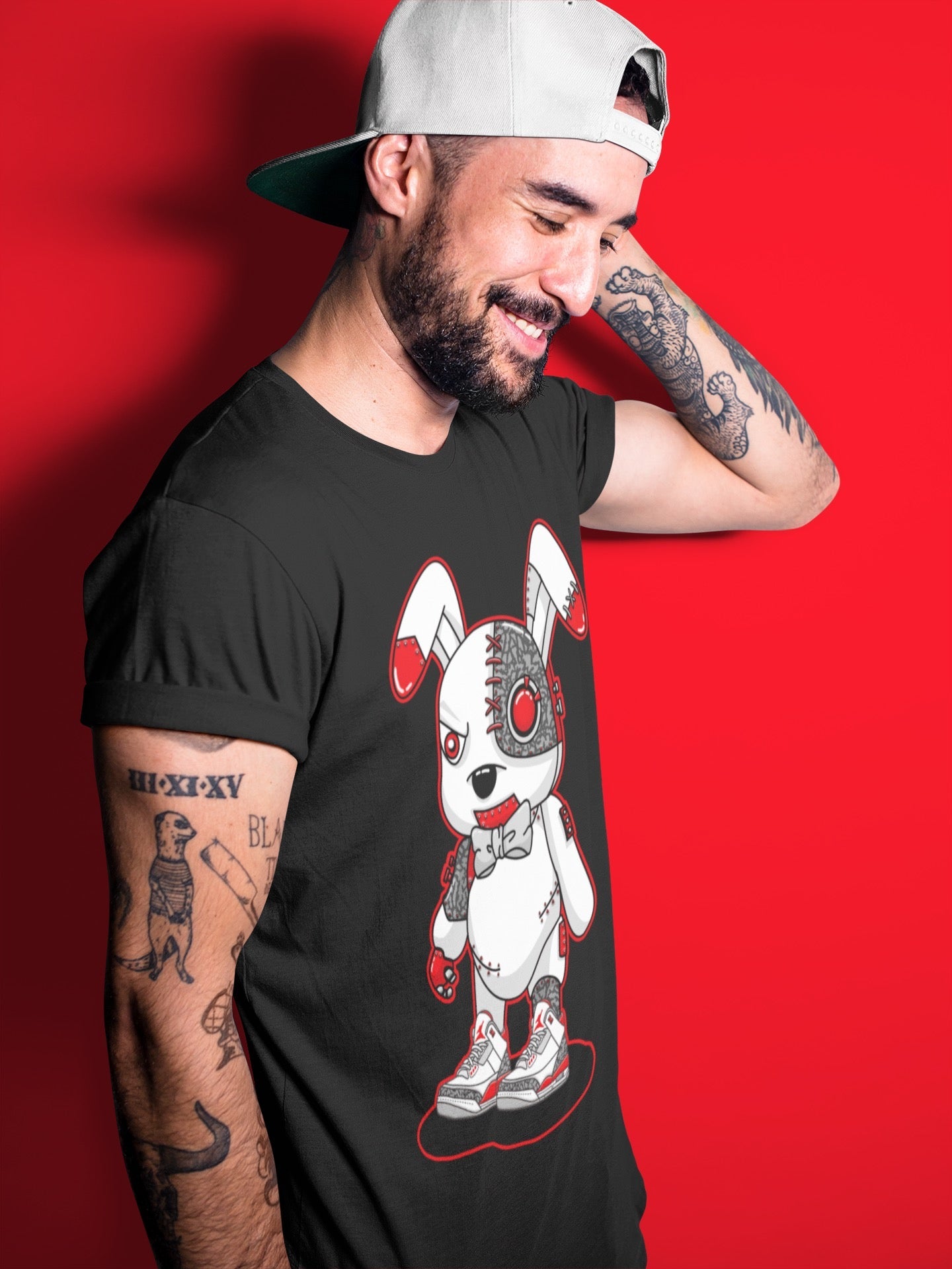 Cyborg Bunny Unisex Tops - Air Jordan 3 Fire Red