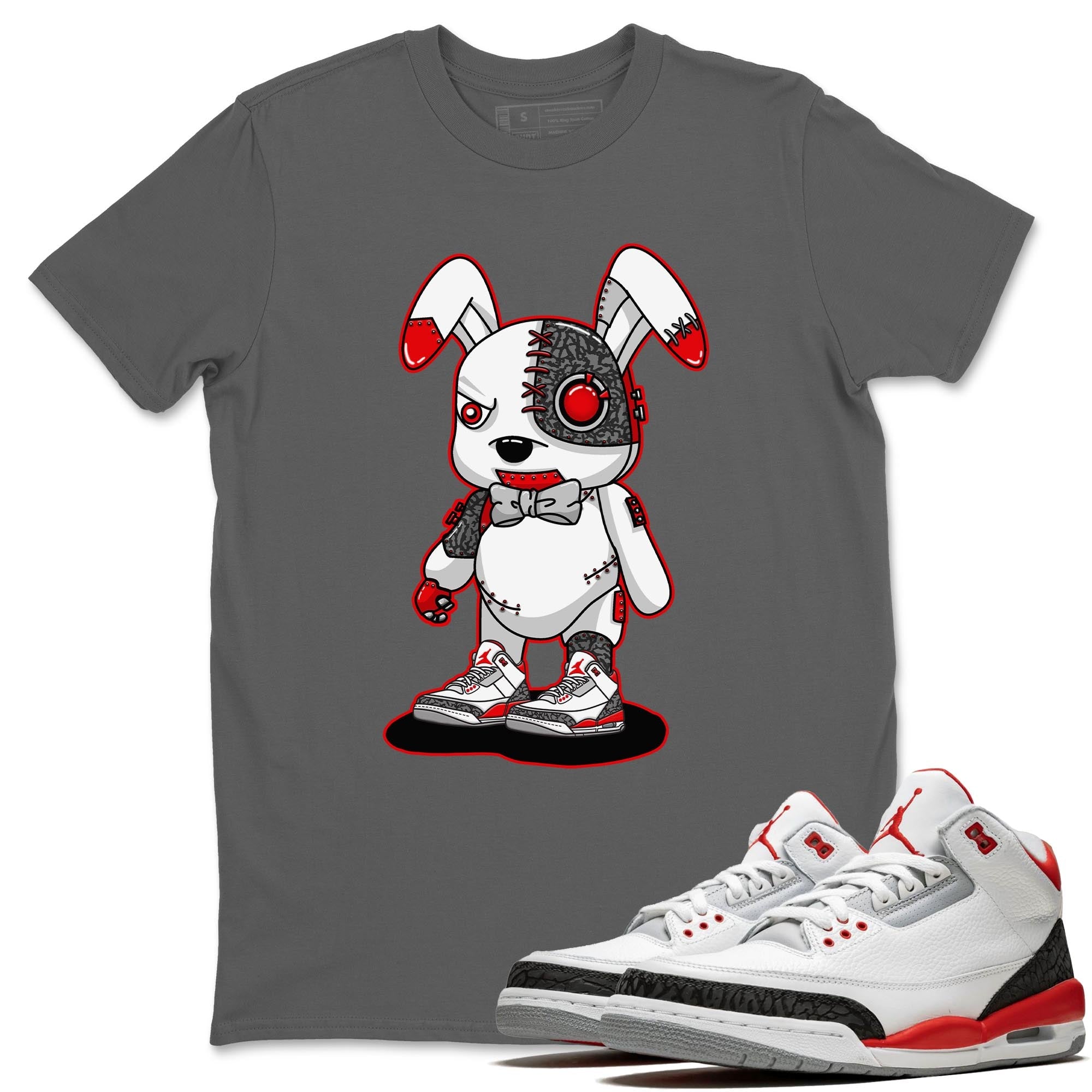 Cyborg Bunny Unisex Tops - Air Jordan 3 Fire Red