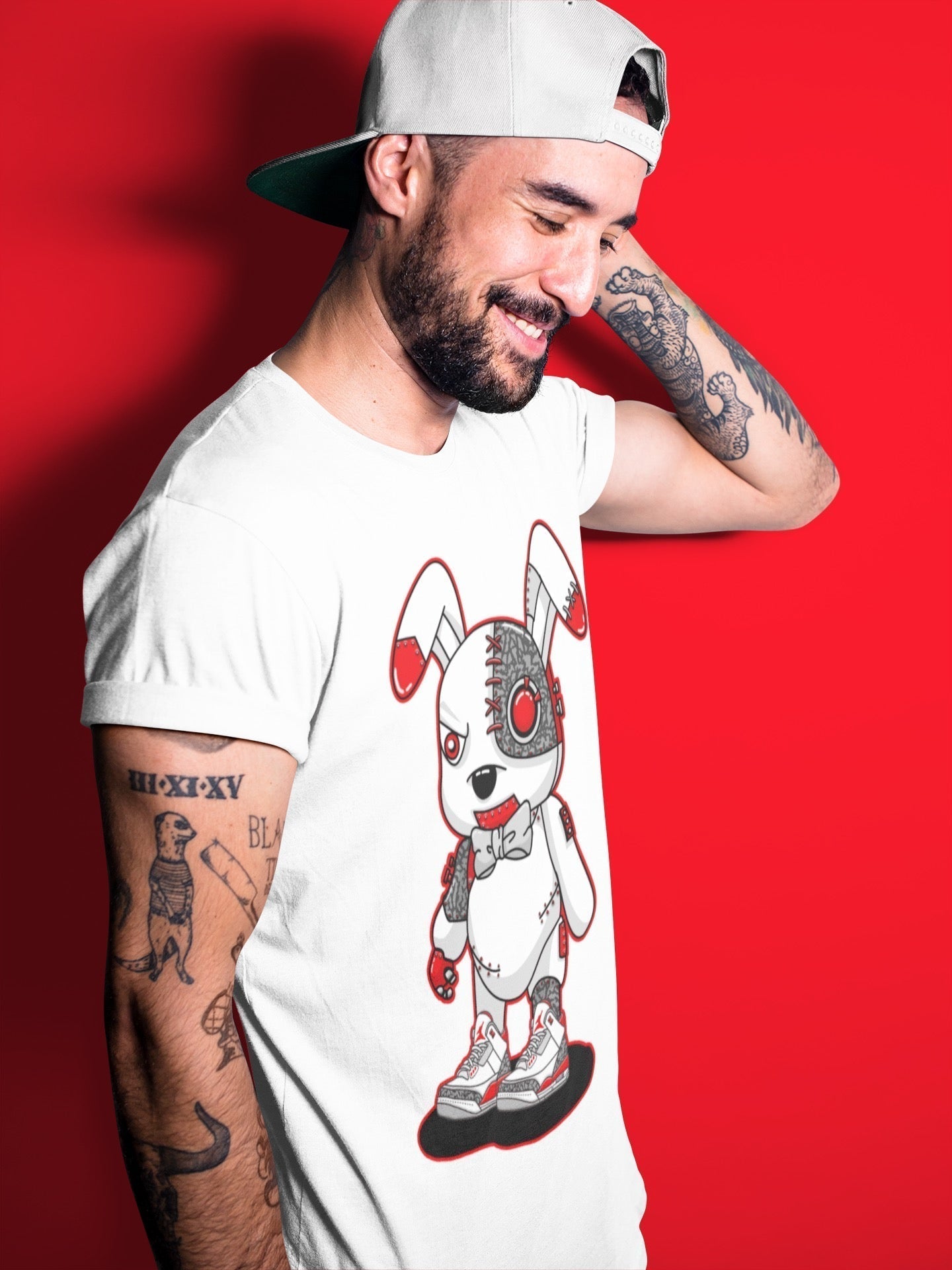 Cyborg Bunny Unisex Tops - Air Jordan 3 Fire Red