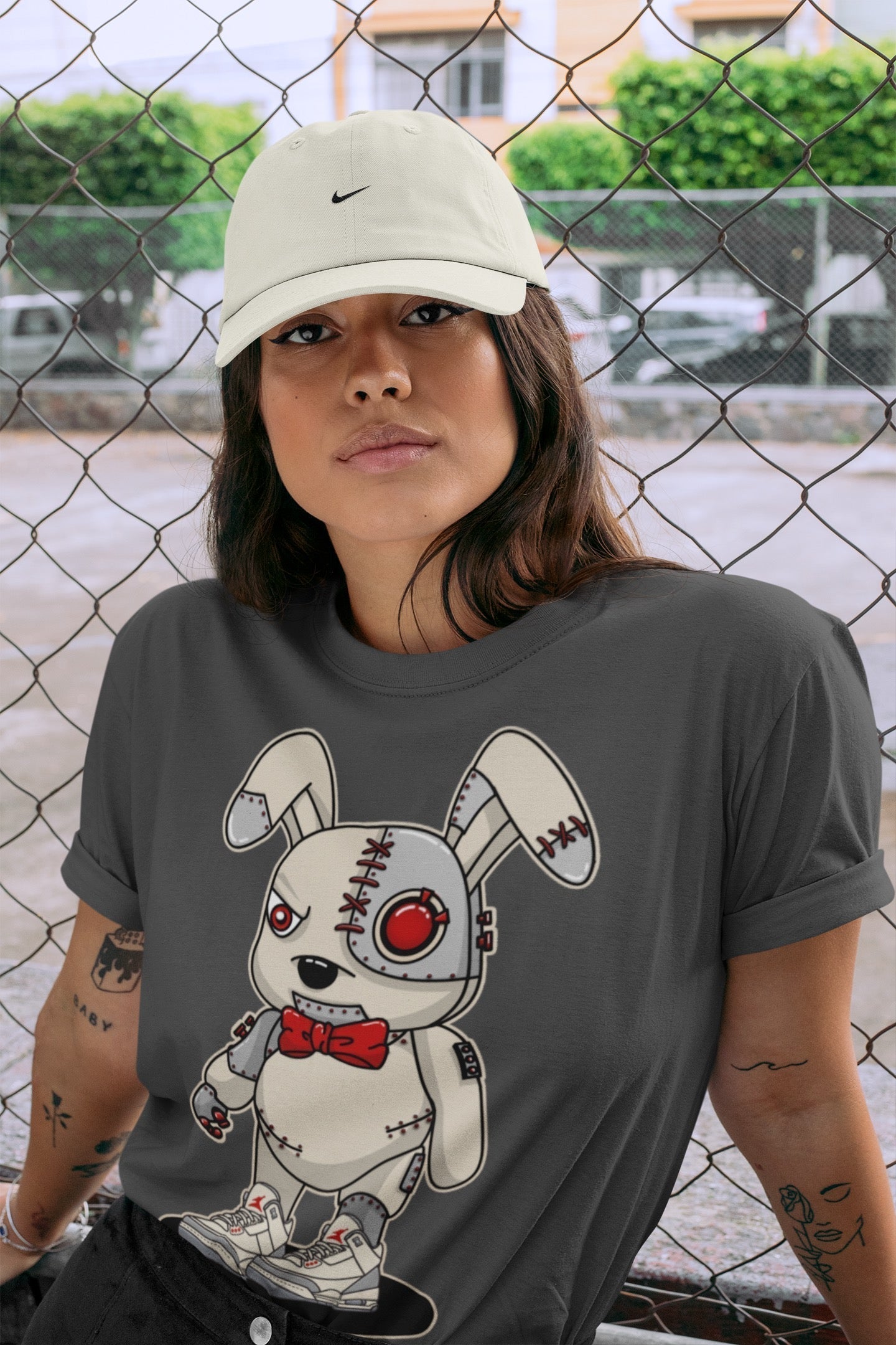 Cyborg Bunny Unisex Tops - Air Jordan 3 Muslin