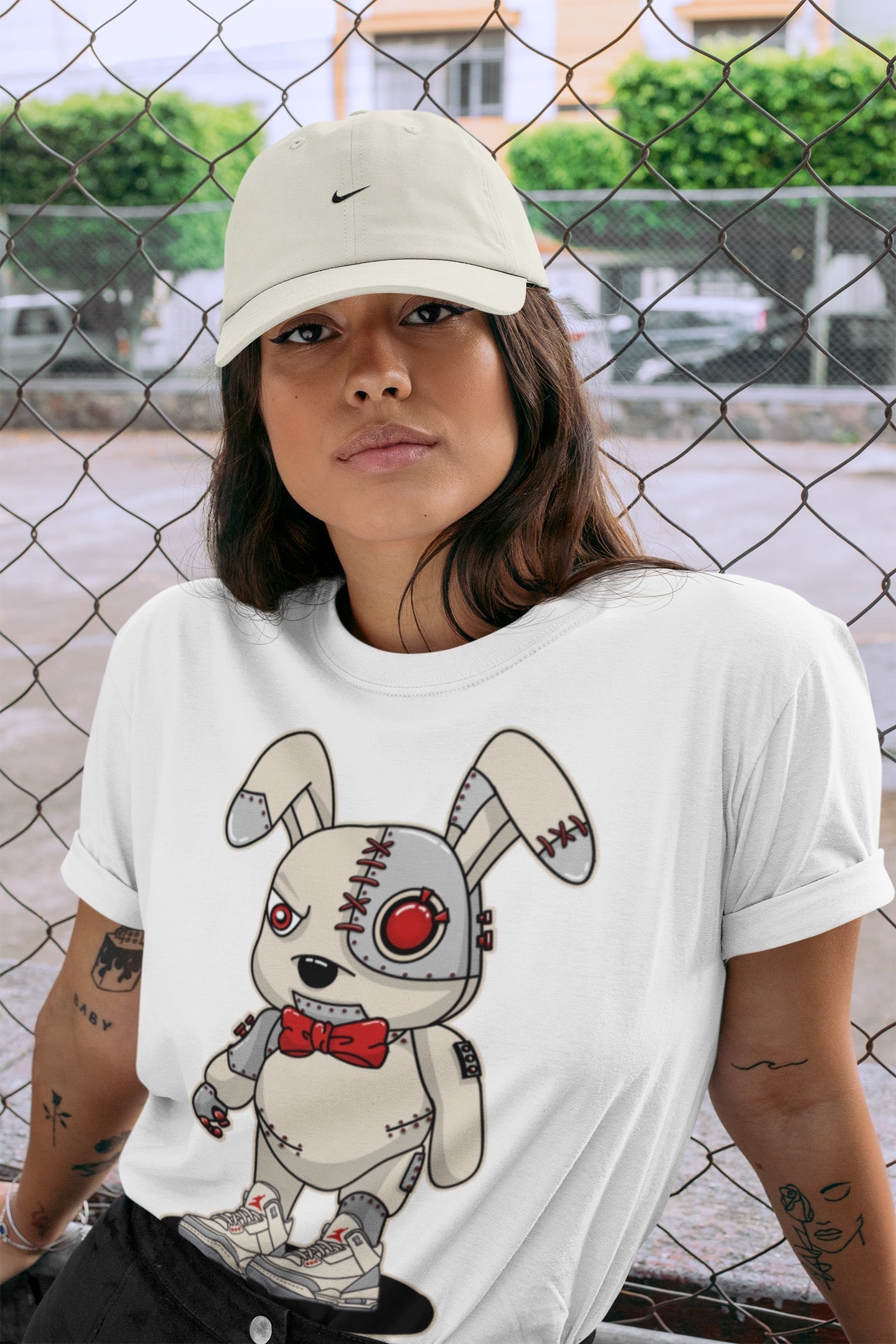 Cyborg Bunny Unisex Tops - Air Jordan 3 Muslin
