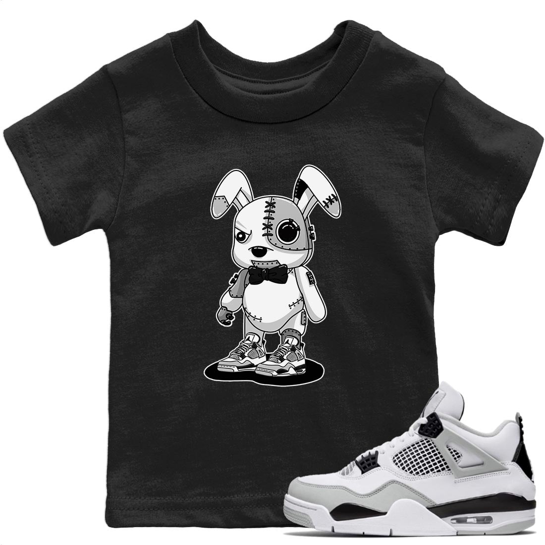 Cyborg Bunny Kids Tops - Air Jordan 4 Military Black