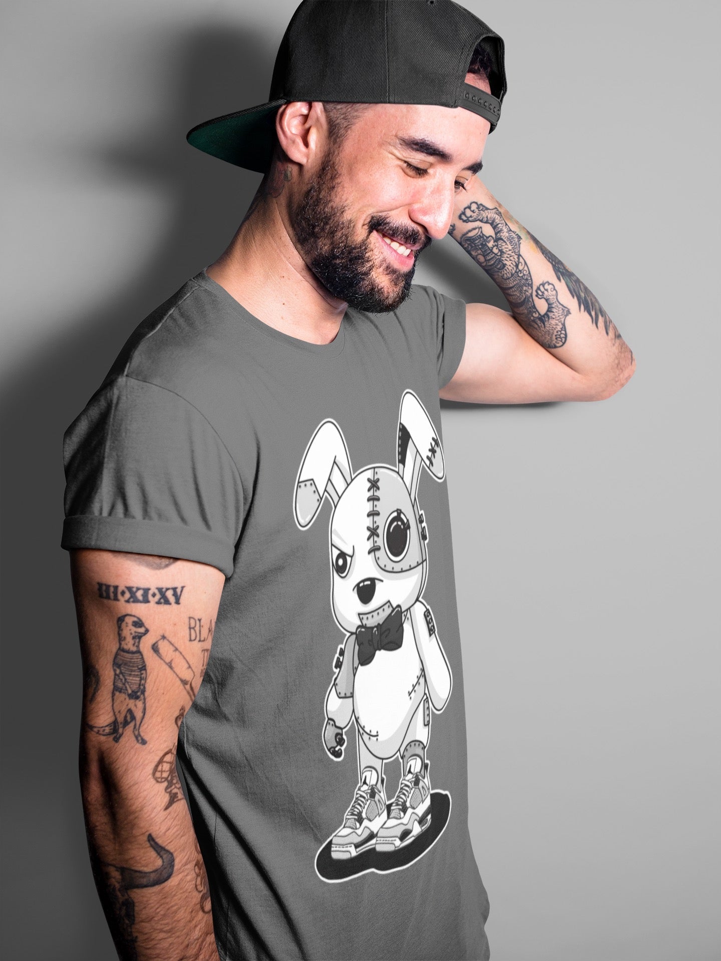 Cyborg Bunny Unisex Tops - Air Jordan 4 Military Black
