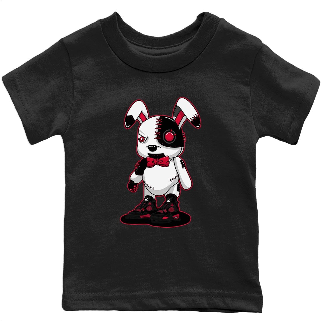 Cyborg Bunny Kids Tops - Air Jordan 4 Red Thunder