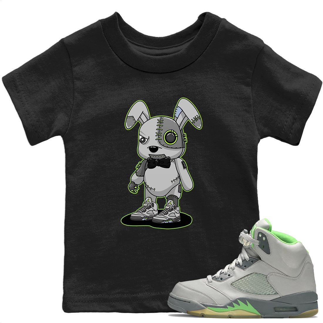 Cyborg Bunny Kids Tops - Air Jordan 5 Green Bean