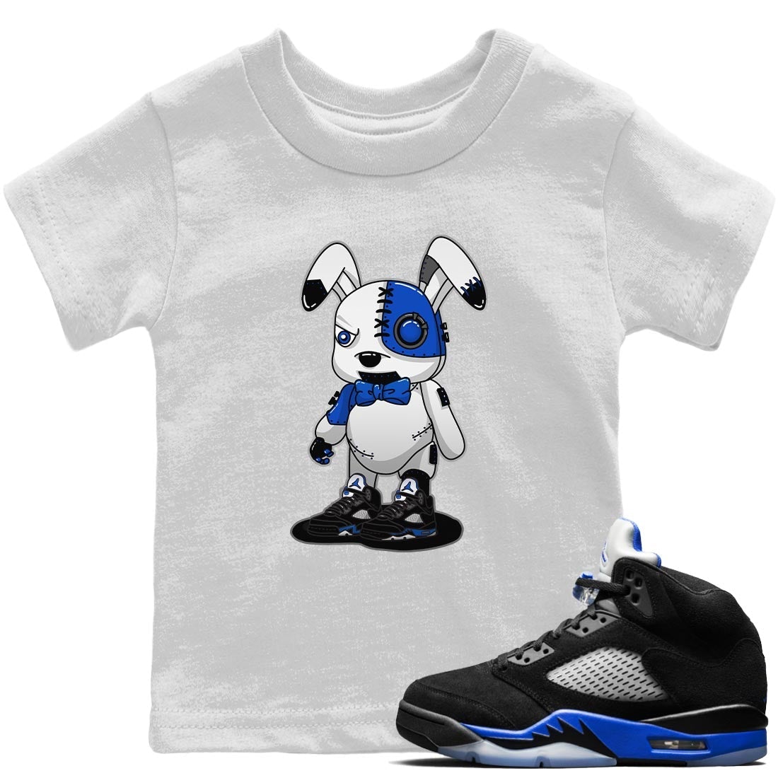 Cyborg Bunny Kids Tops - Air Jordan 5 Racer Blue