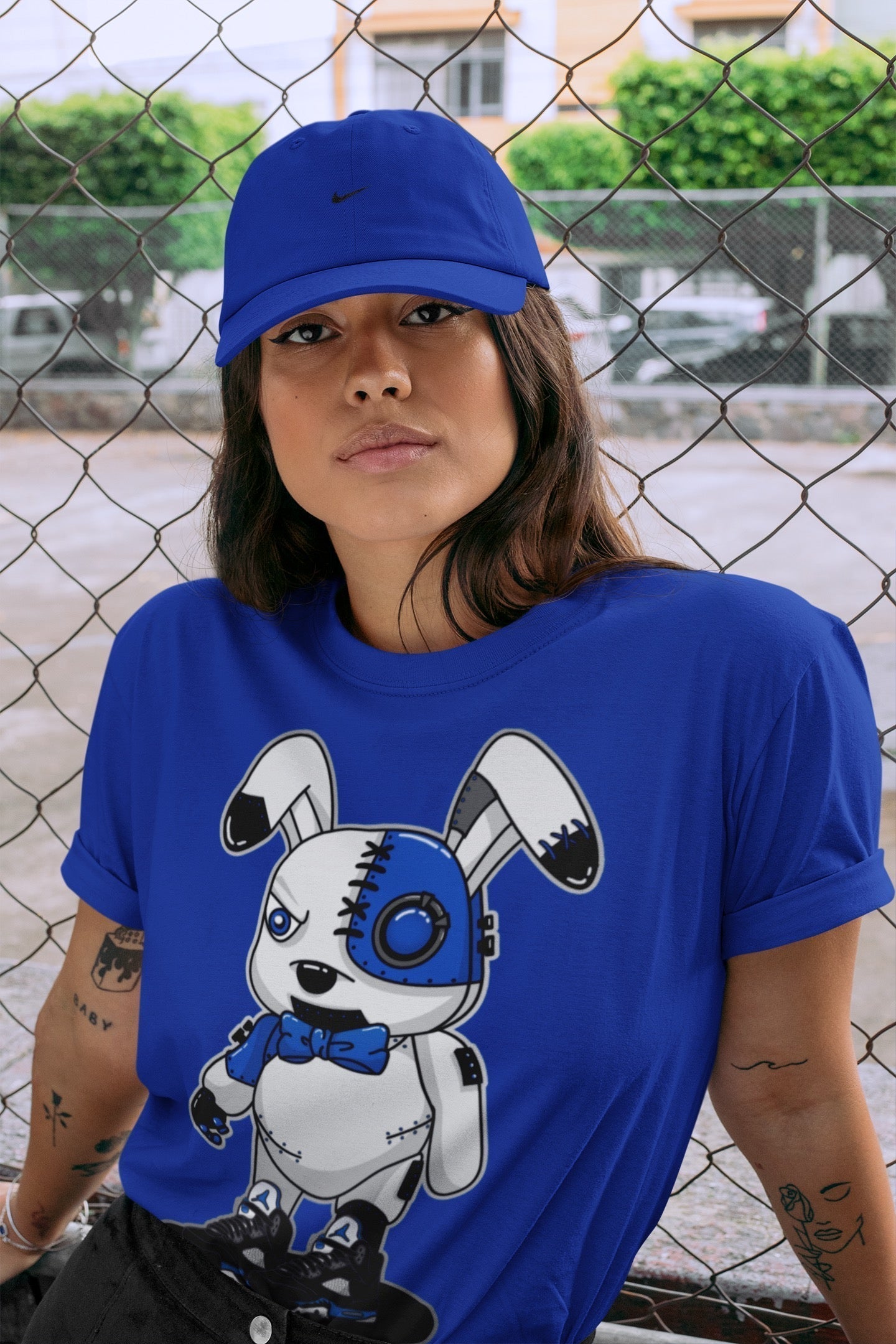 Cyborg Bunny Unisex Tops - Air Jordan 5 Racer Blue