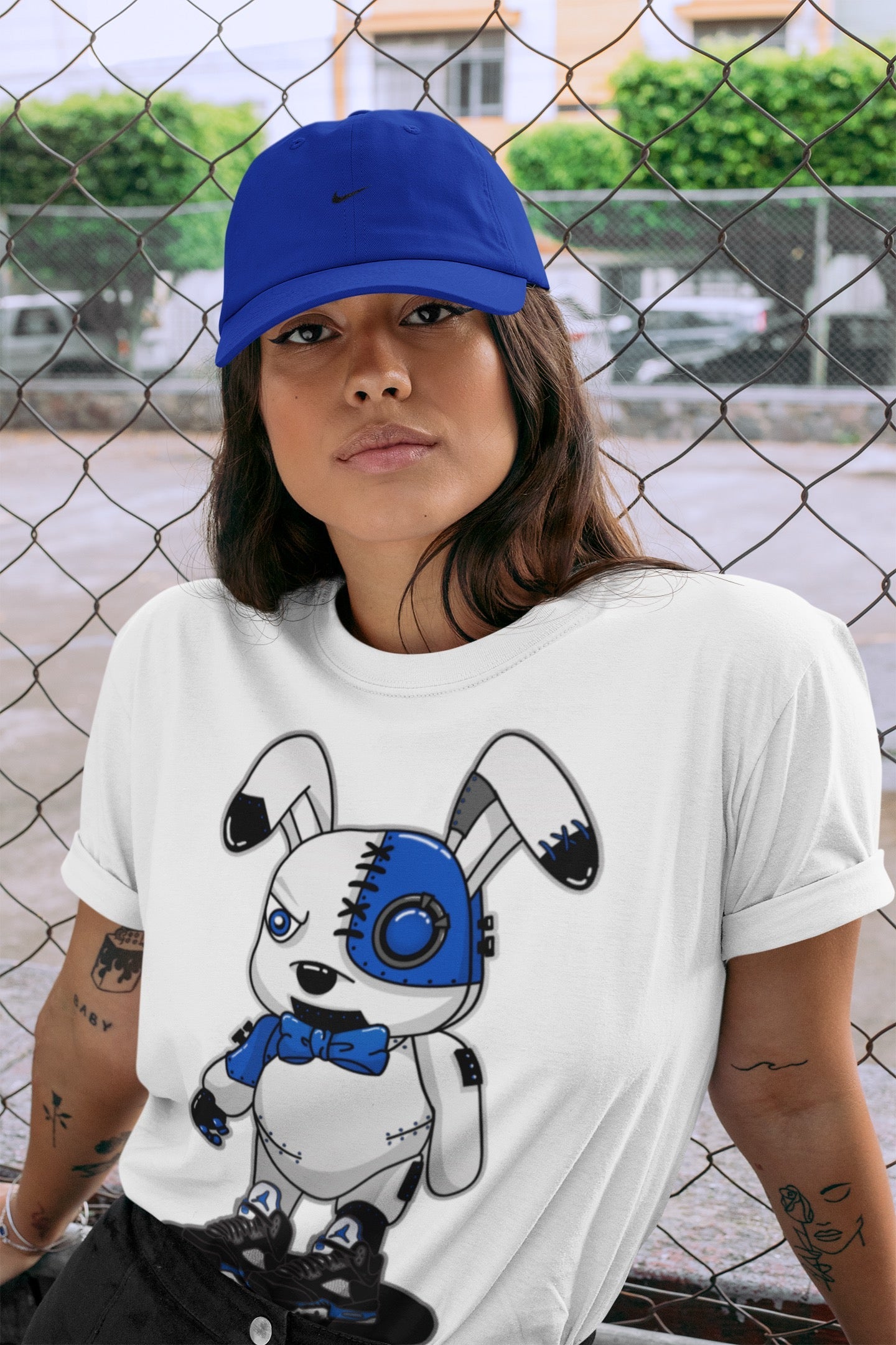 Cyborg Bunny Unisex Tops - Air Jordan 5 Racer Blue