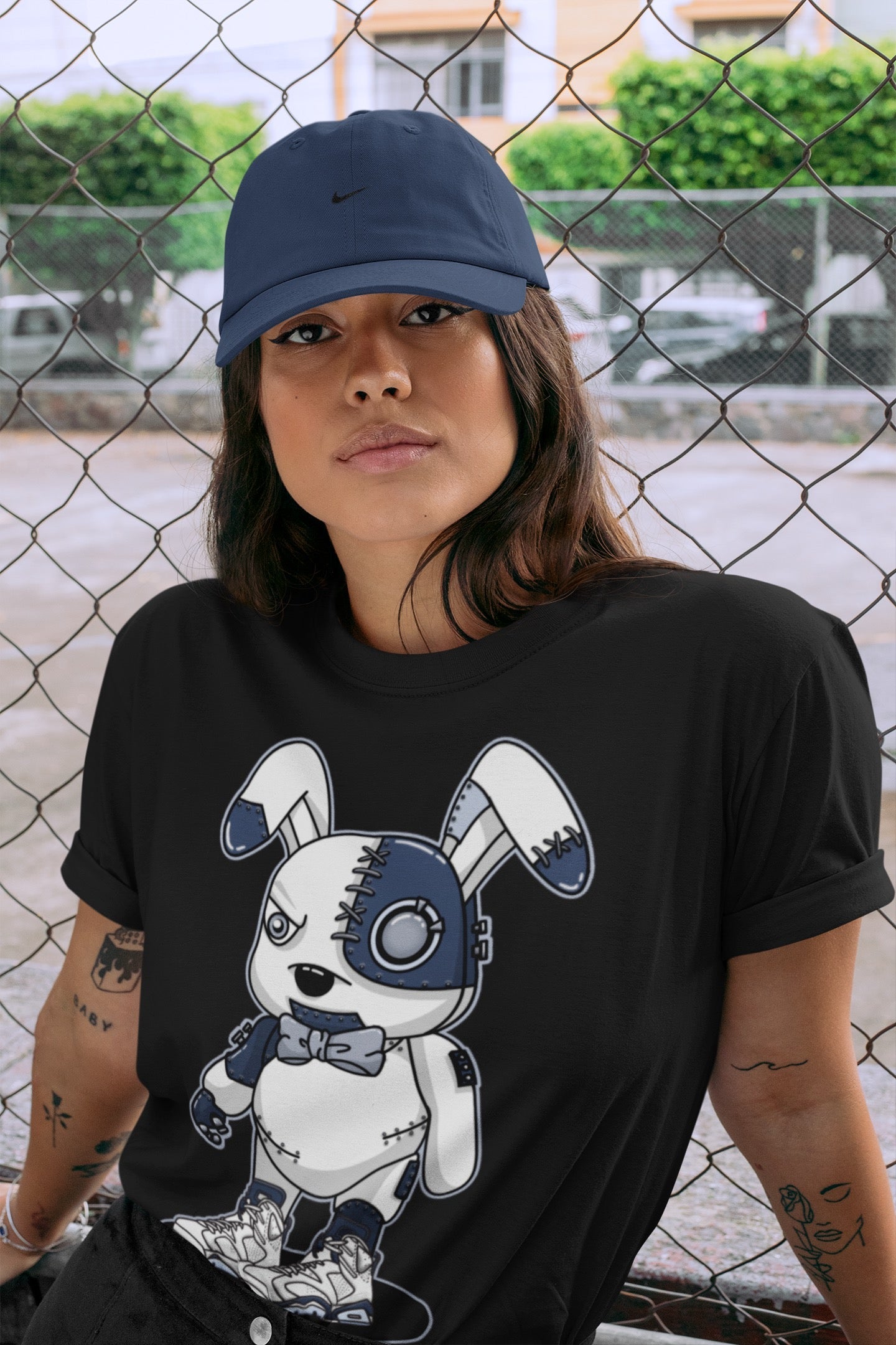 Cyborg Bunny Unisex Tops - Air Jordan 6 Midnight Navy
