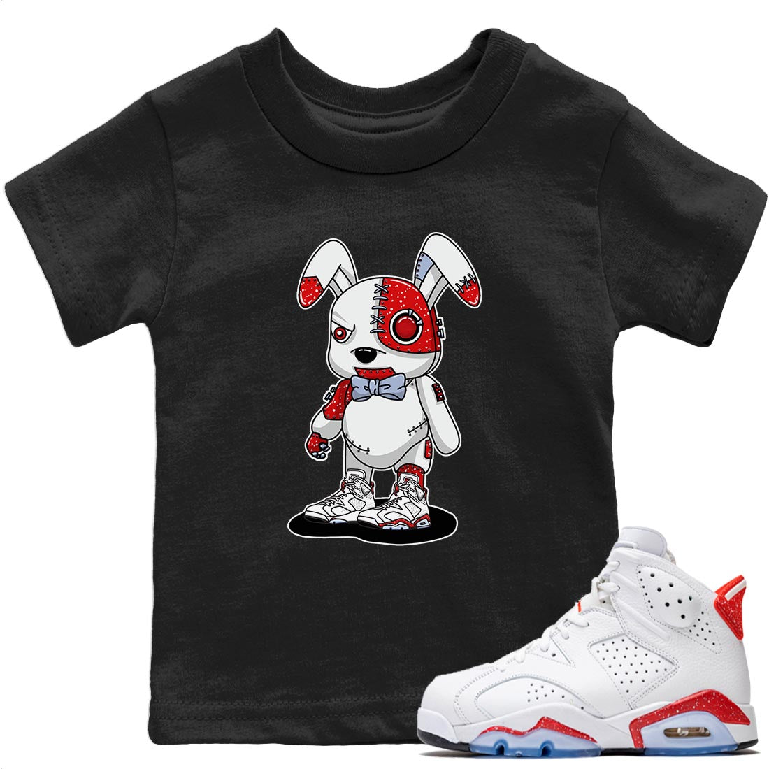 Cyborg Bunny Kids Tops - Air Jordan 6 Red Velvet Cookies