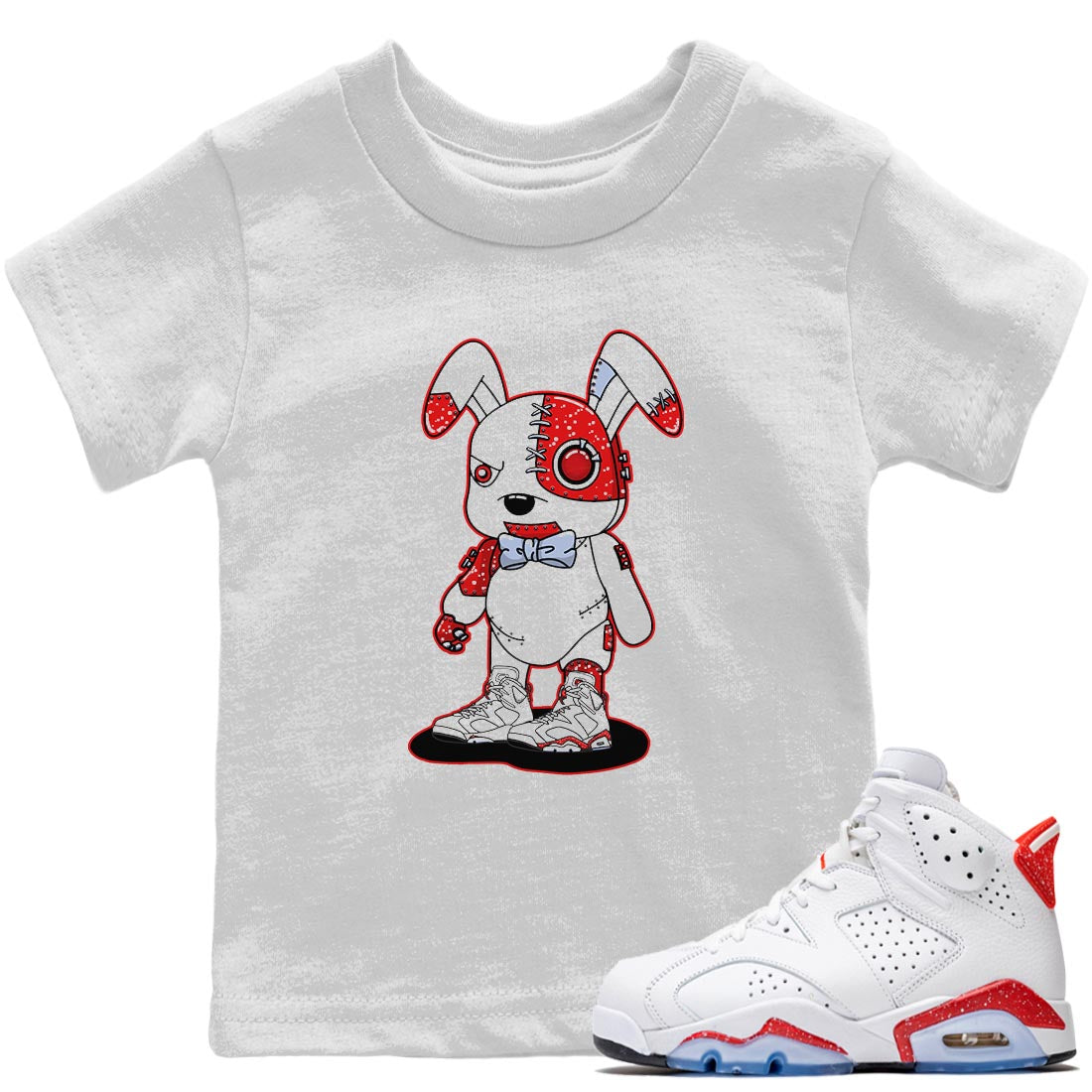Cyborg Bunny Kids Tops - Air Jordan 6 Red Velvet Cookies