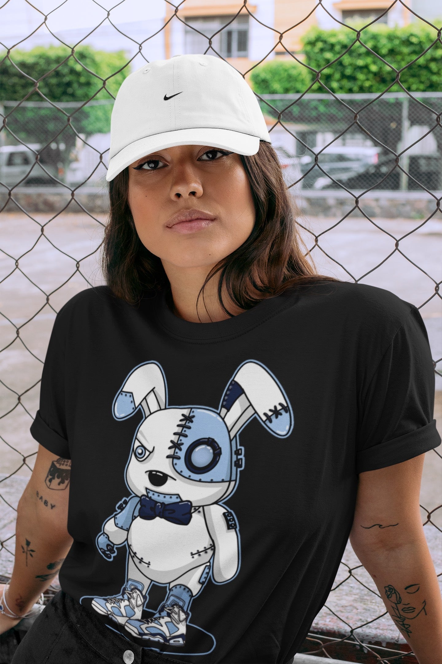 Cyborg Bunny Unisex Tops - Air Jordan 6 UNC
