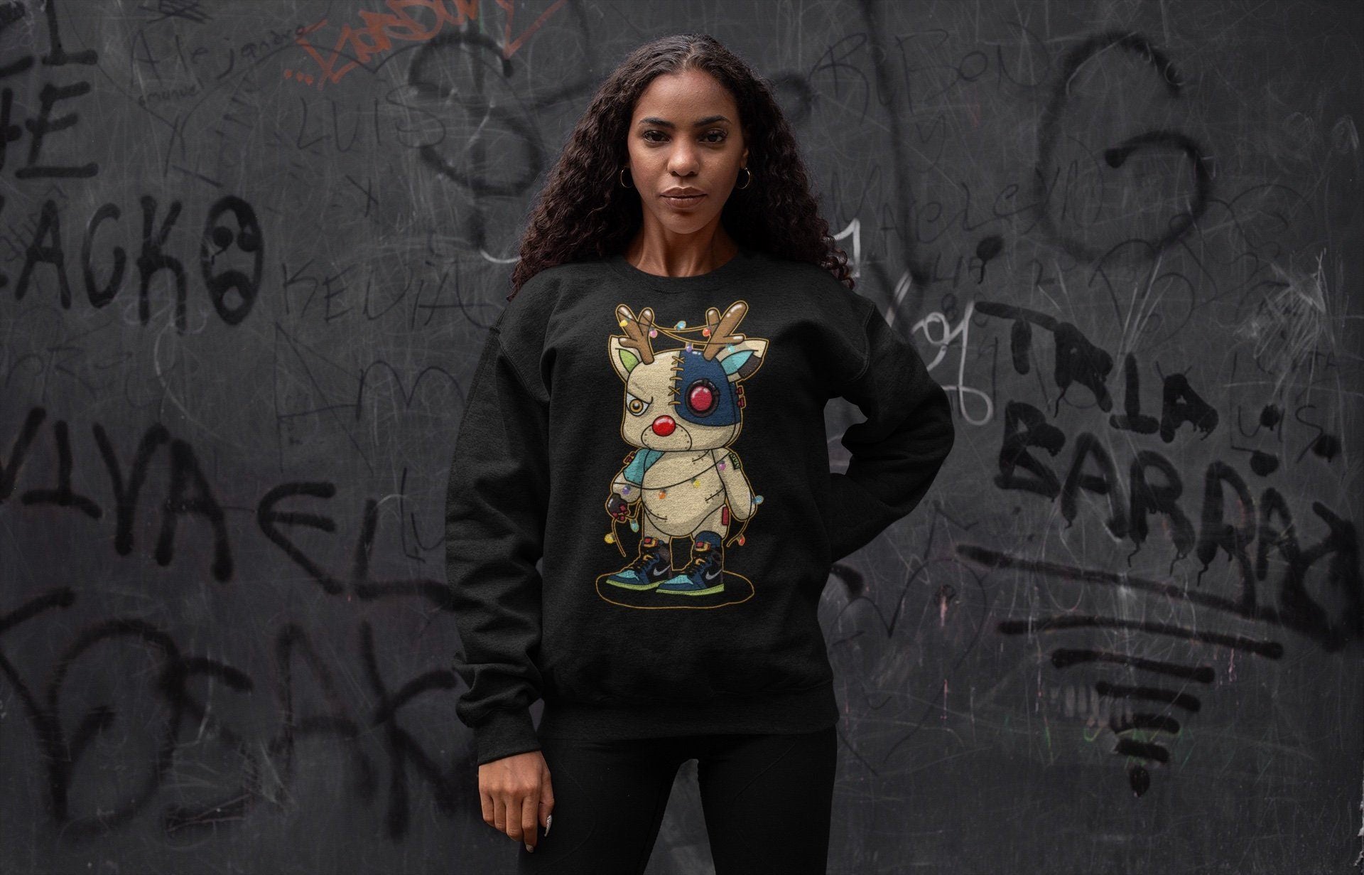 Cyborg Reindeer Unisex Tops - Air Jordan 1 Bio Hack