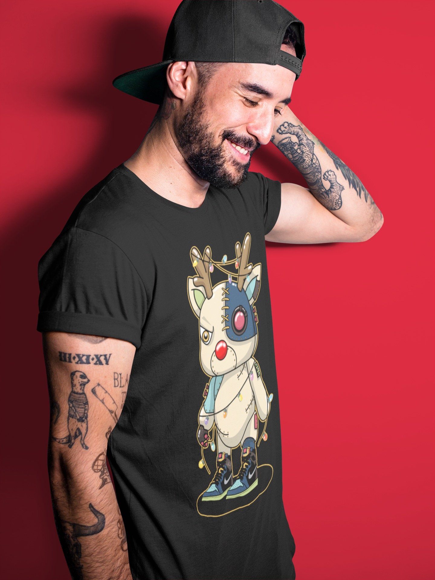 Cyborg Reindeer Unisex Tops - Air Jordan 1 Bio Hack