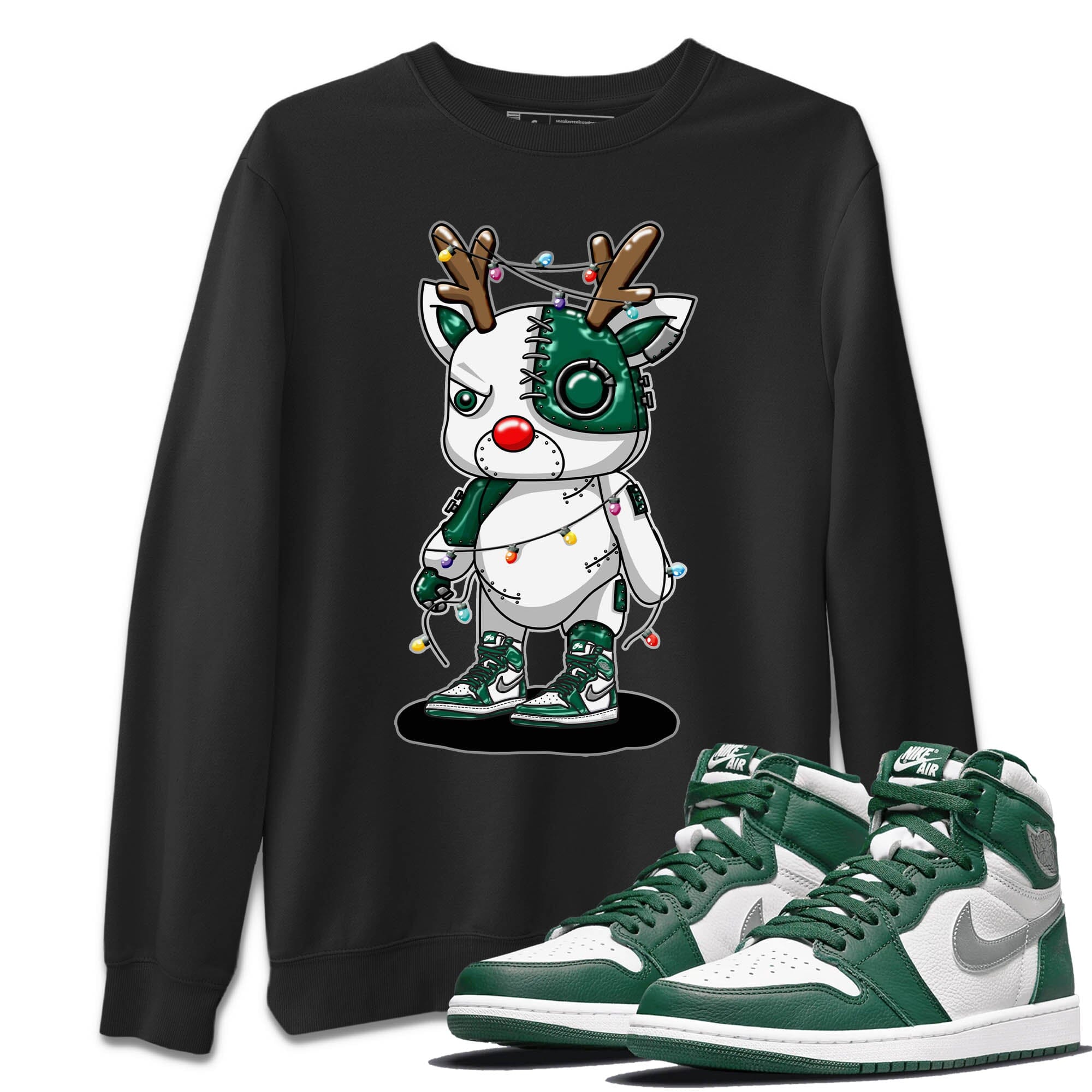 Cyborg Reindeer Unisex Tops - Air Jordan 1 Gorge Green