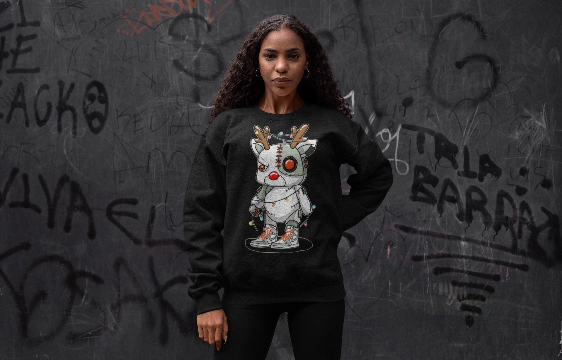 Cyborg Reindeer Unisex Tops - Air Jordan 1 Seafoam