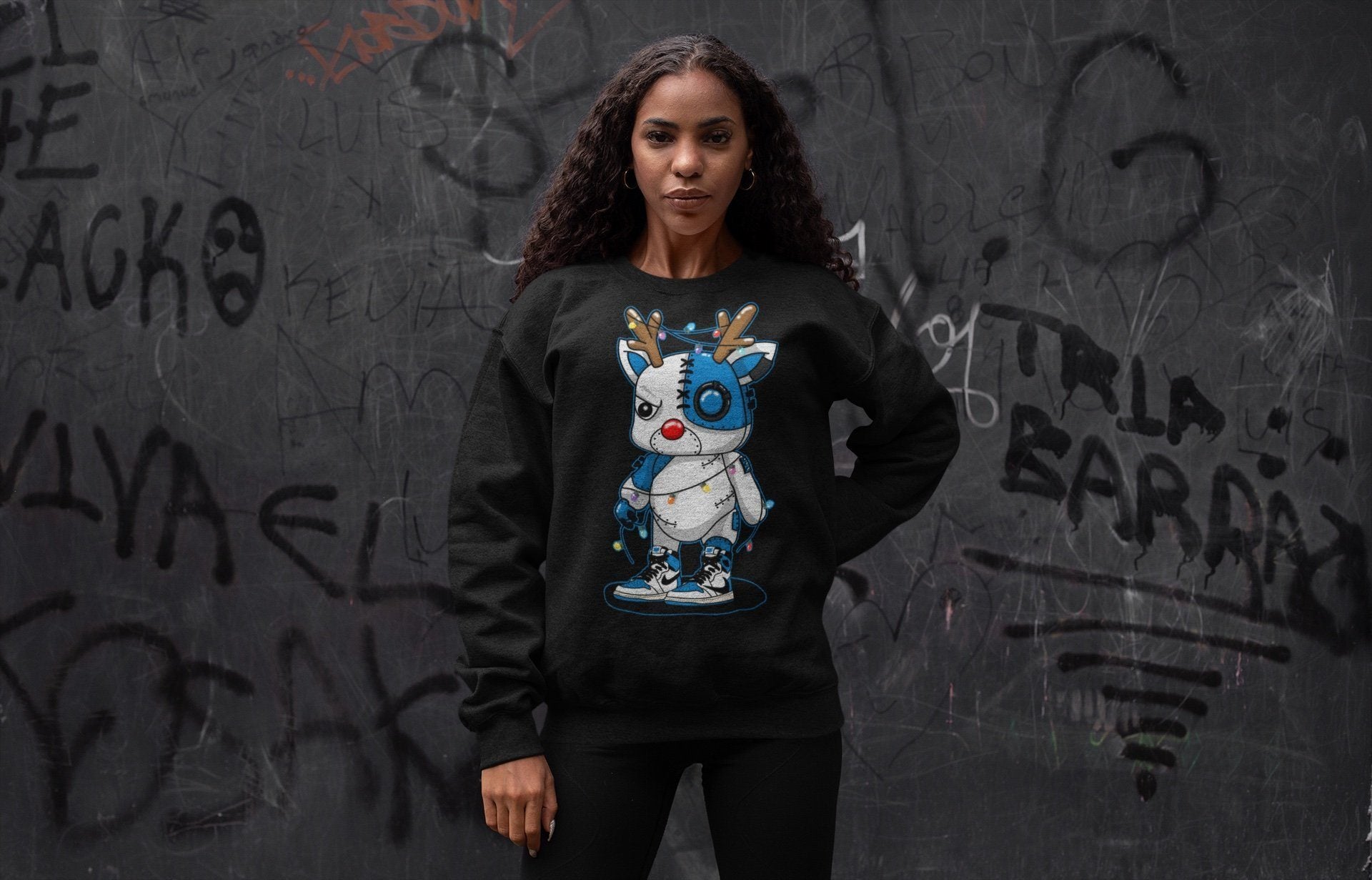 Cyborg Reindeer Unisex Tops - Air Jordan 1 Travis Scott