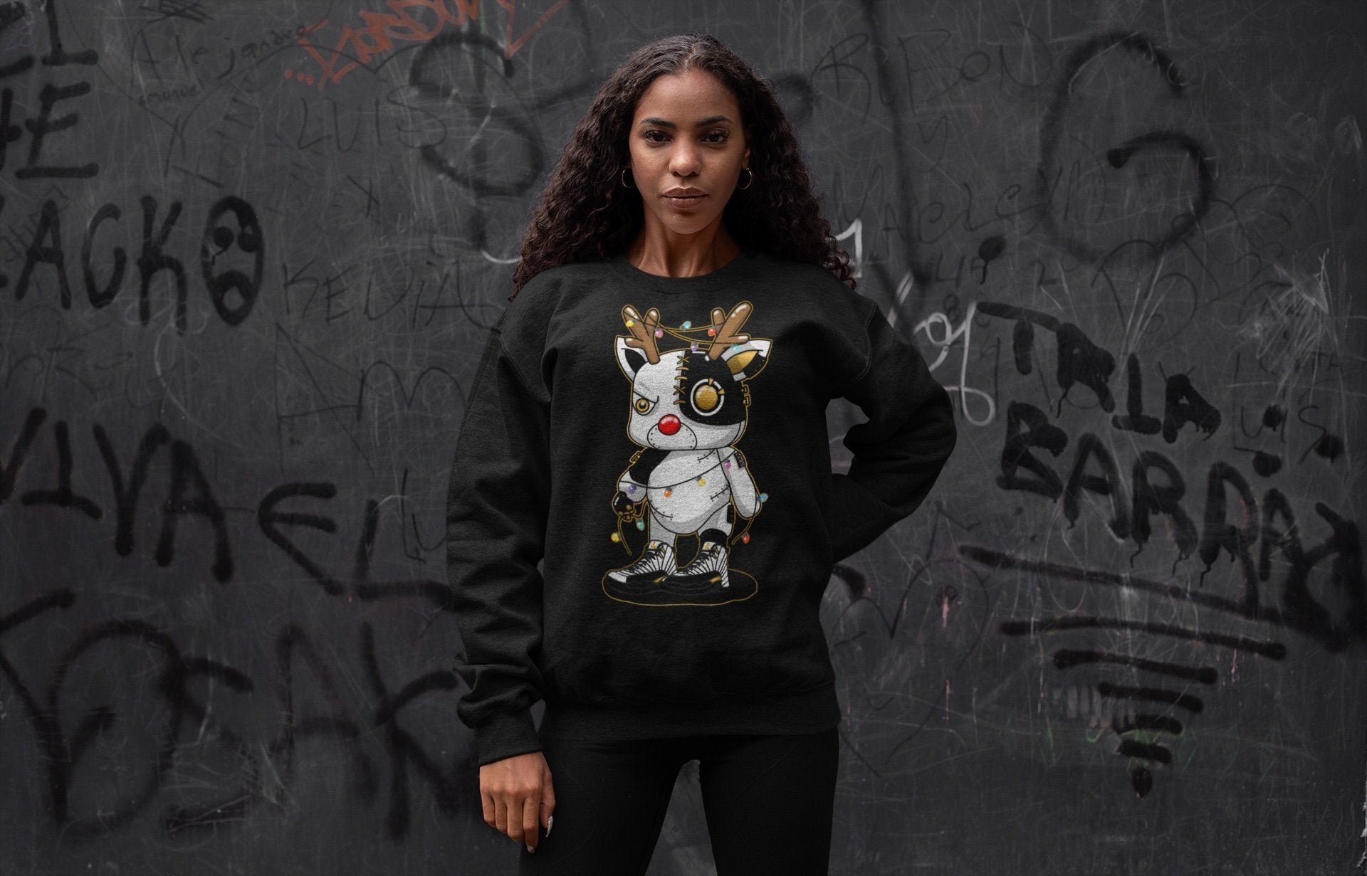 Cyborg Reindeer Unisex Tops - Air Jordan 12 Royalty