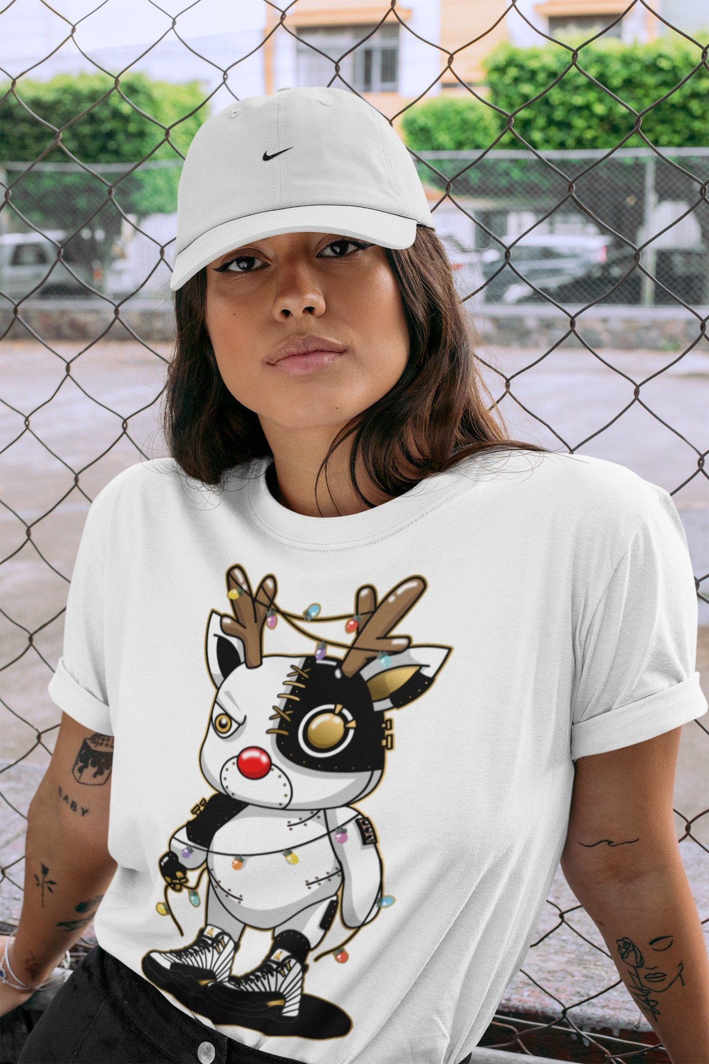 Cyborg Reindeer Unisex Tops - Air Jordan 12 Royalty