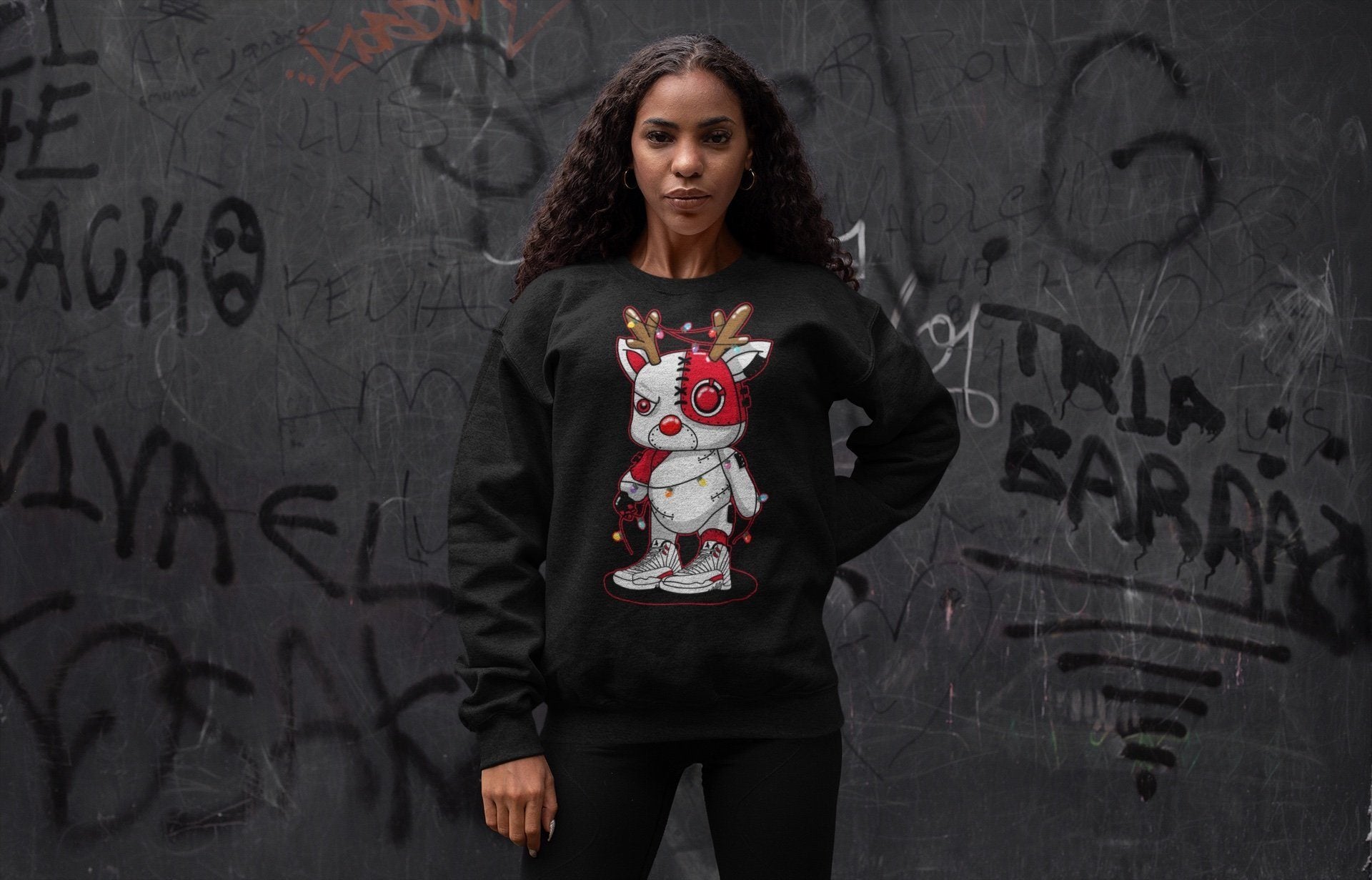 Cyborg Reindeer Unisex Tops - Air Jordan 12 Twist
