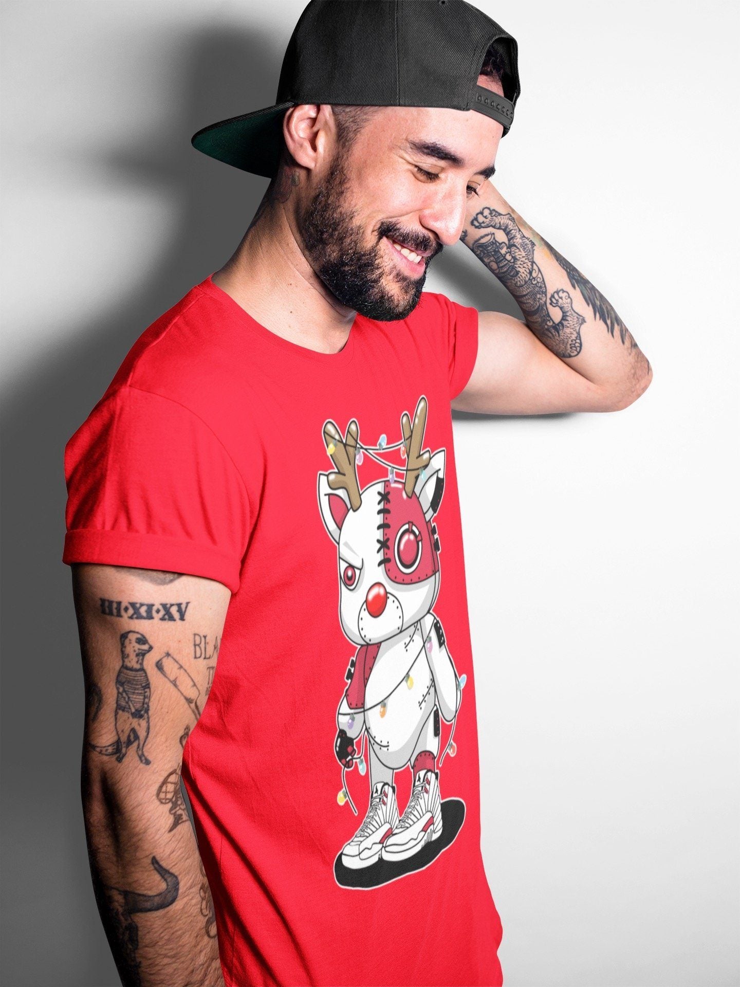 Cyborg Reindeer Unisex Tops - Air Jordan 12 Twist