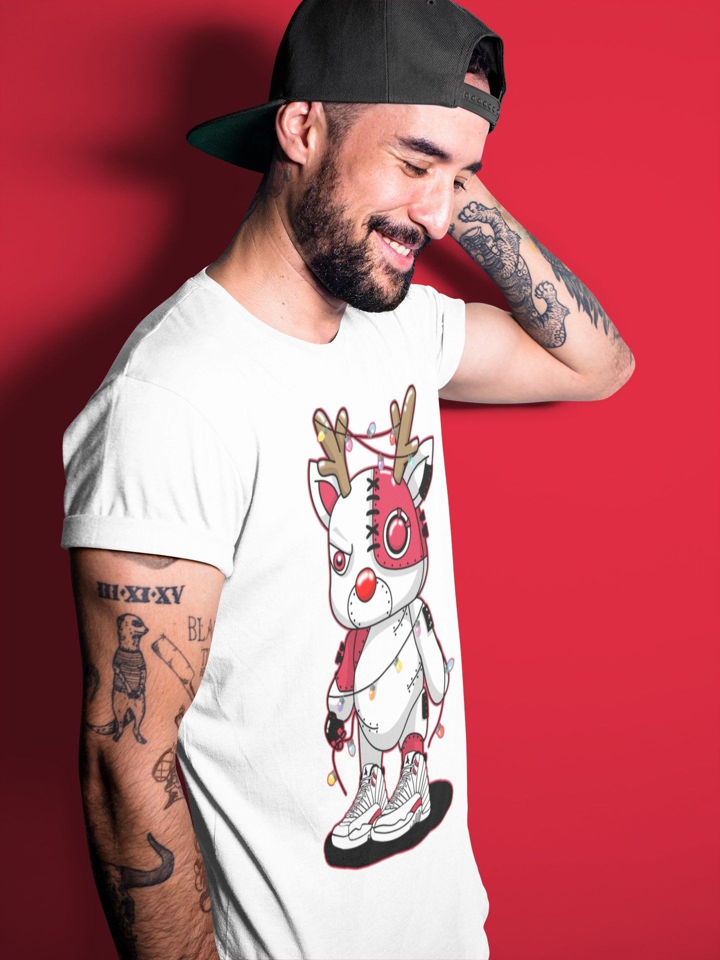 Cyborg Reindeer Unisex Tops - Air Jordan 12 Twist