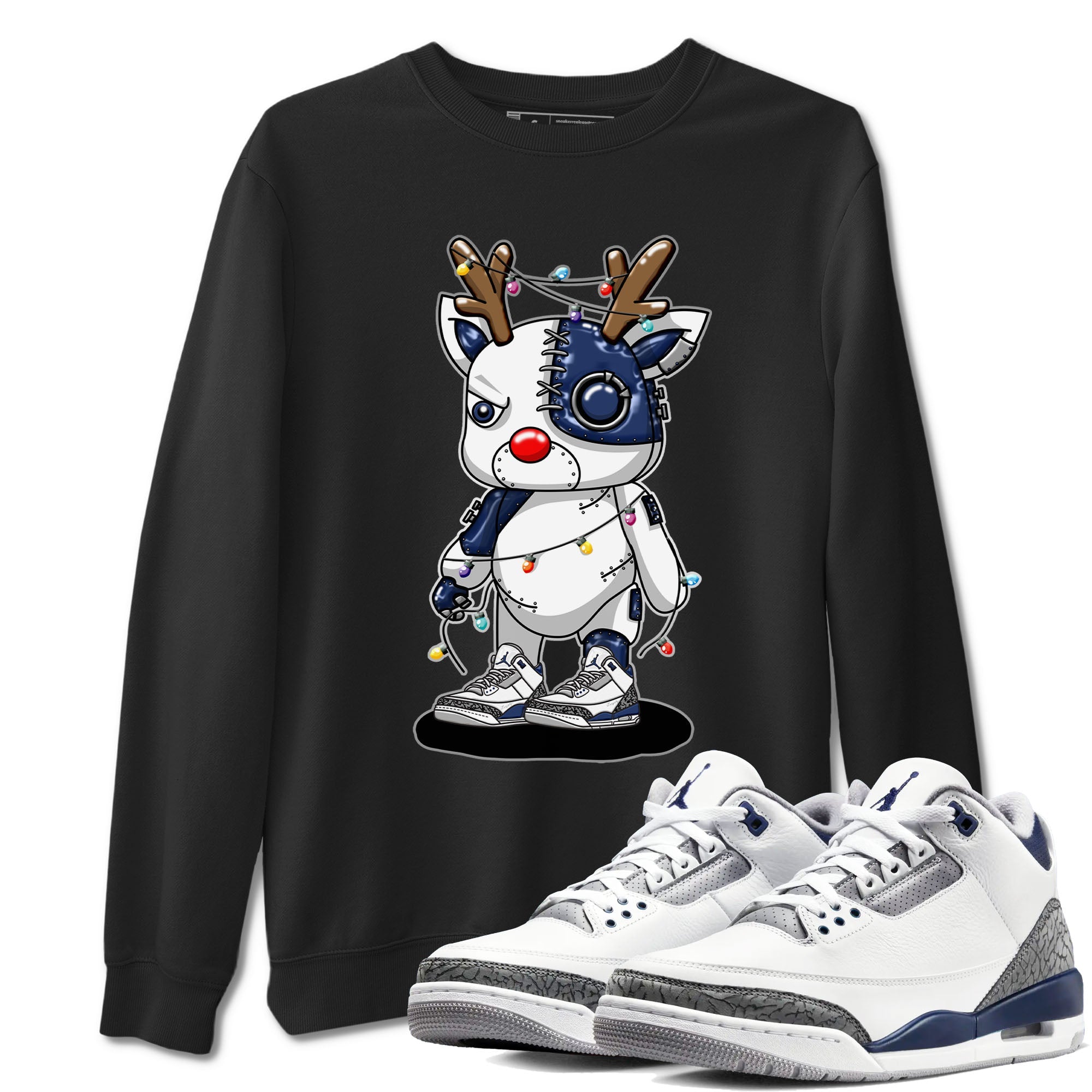 Cyborg Reindeer snkmatch Tees - Air Jordan 3 Midnight Navy 2023