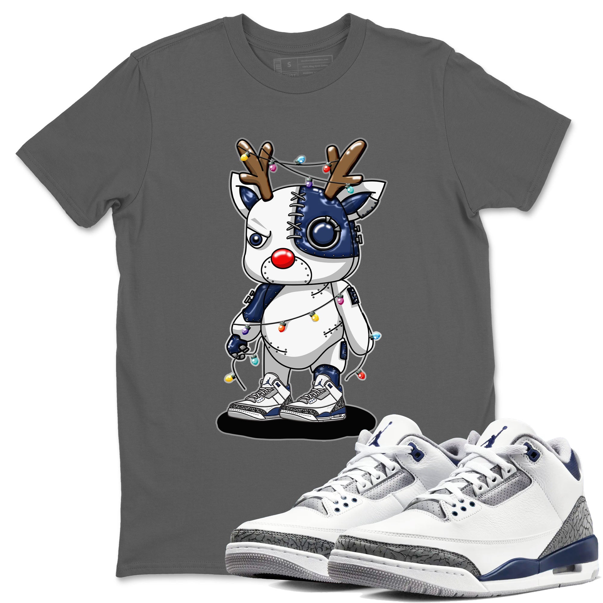 Cyborg Reindeer snkmatch Tees - Air Jordan 3 Midnight Navy 2023