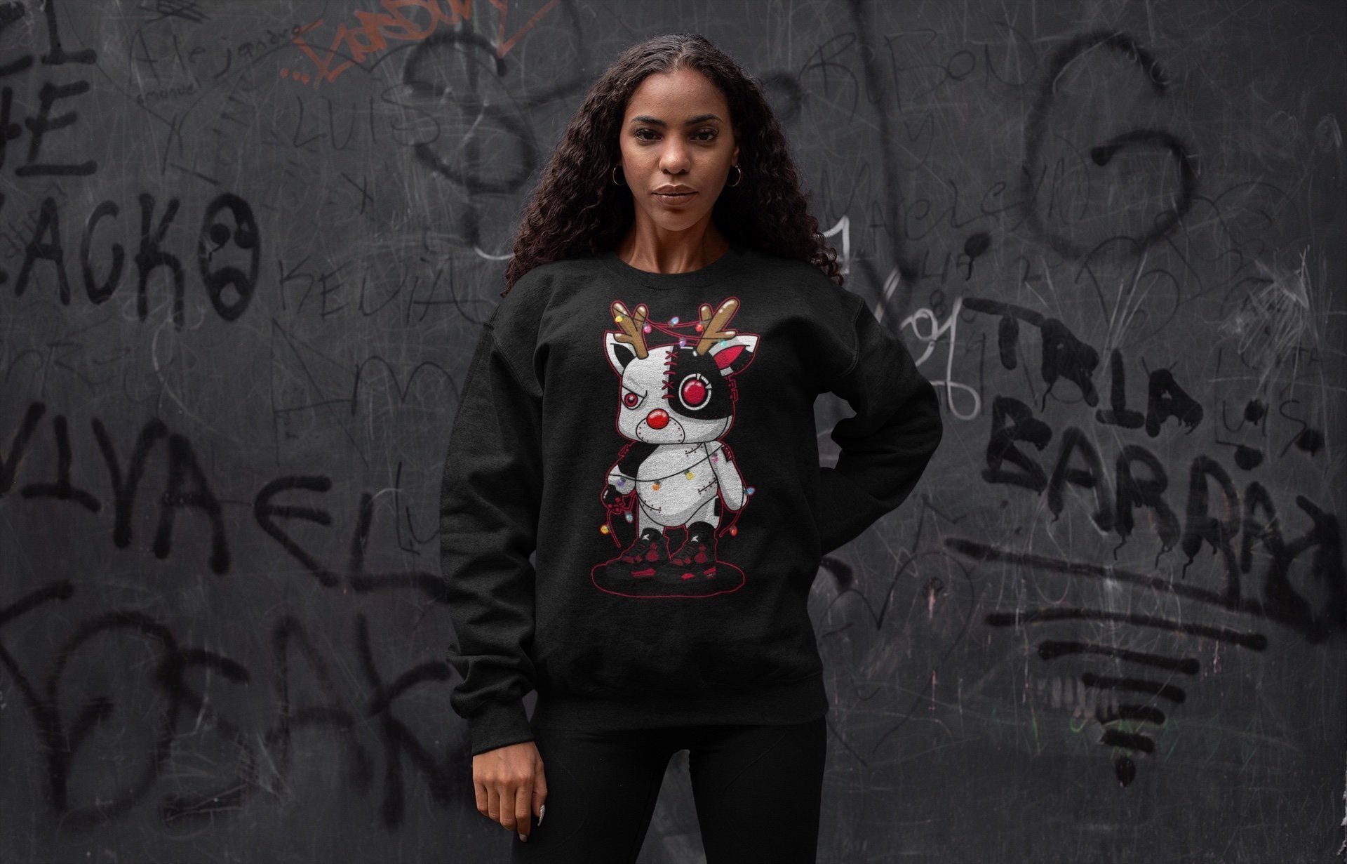 Cyborg Reindeer Unisex Tops - Air Jordan 4 Red Thunder