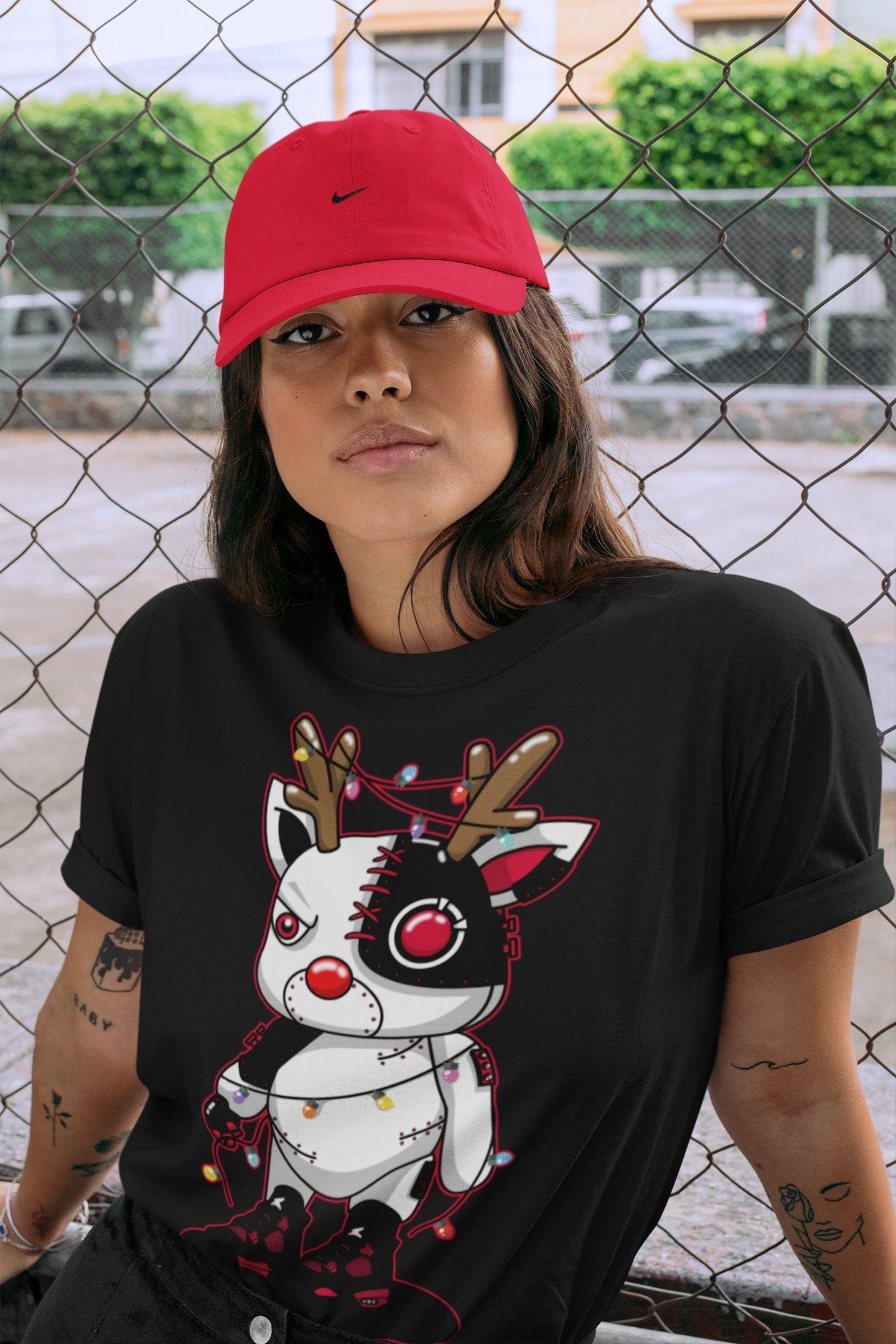 Cyborg Reindeer Unisex Tops - Air Jordan 4 Red Thunder