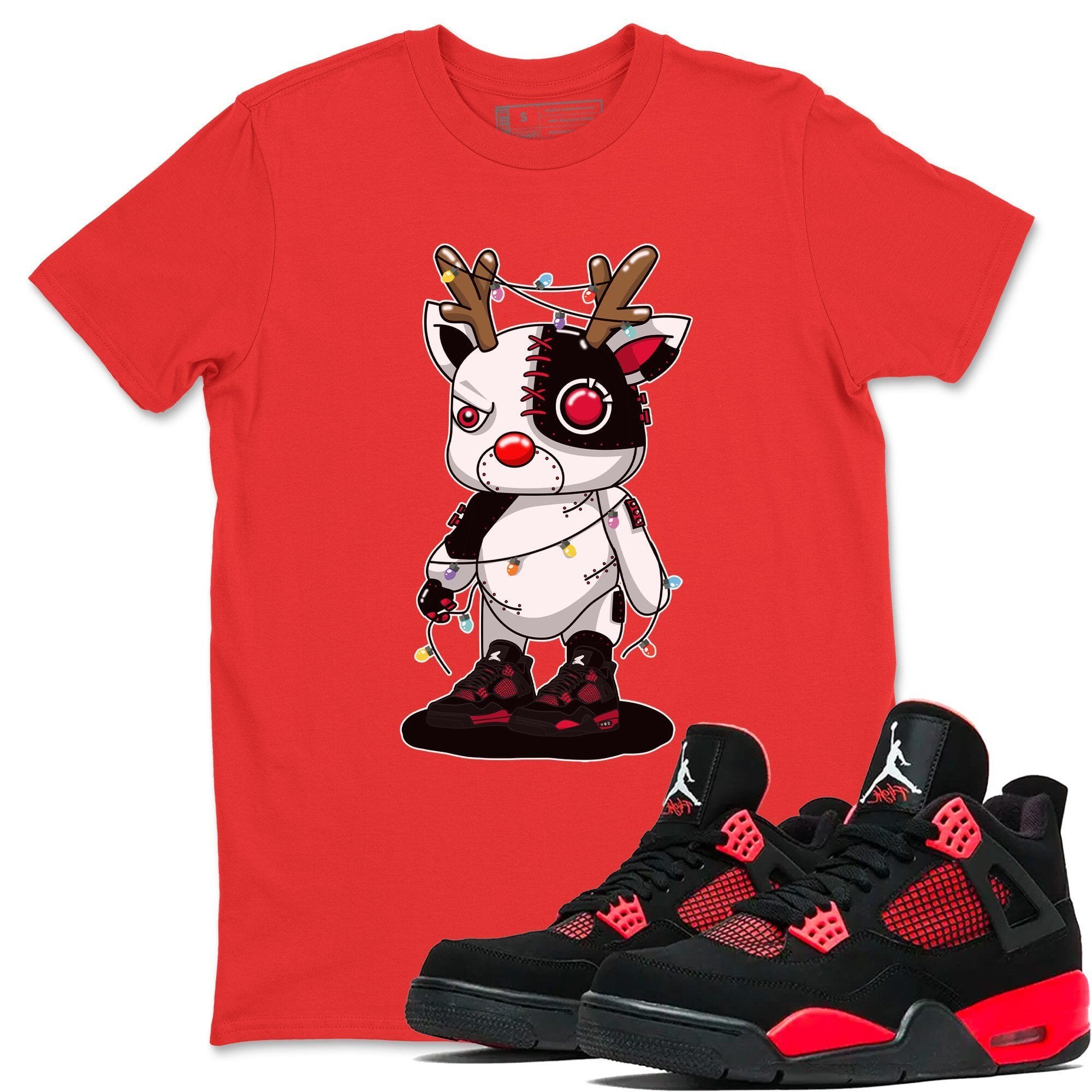 Cyborg Reindeer Unisex Tops - Air Jordan 4 Red Thunder