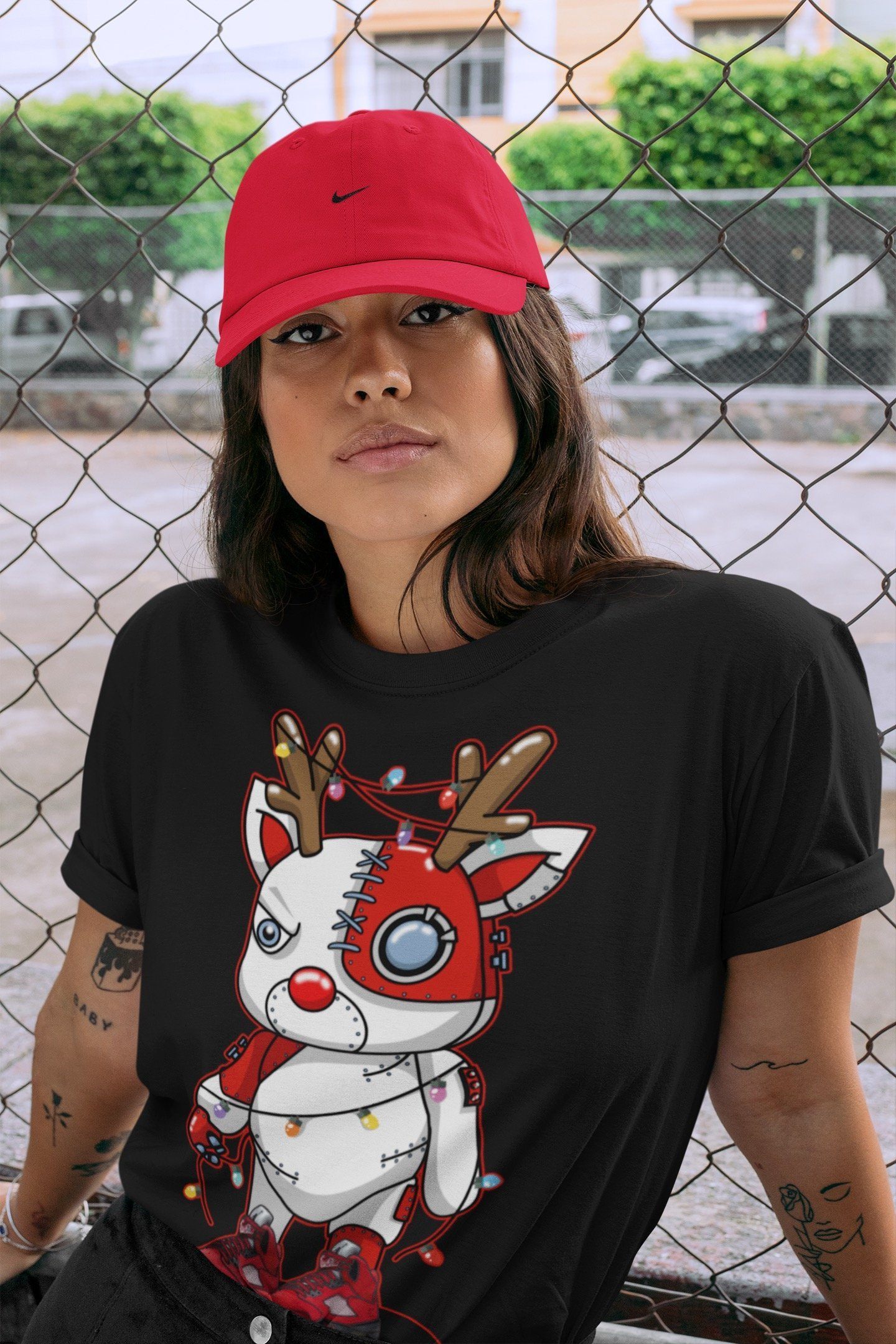 Cyborg Reindeer Unisex Tops - Air Jordan 5 Raging Bull