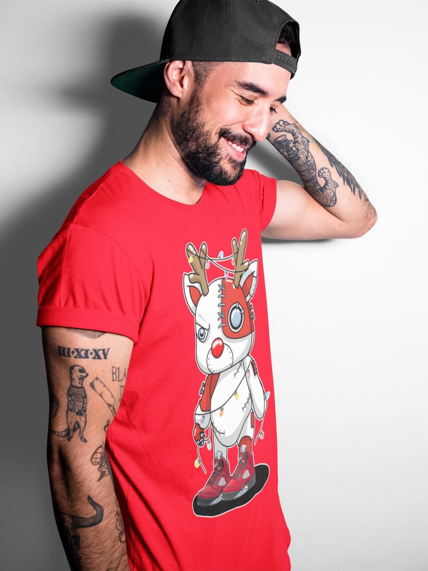 Cyborg Reindeer Unisex Tops - Air Jordan 5 Raging Bull