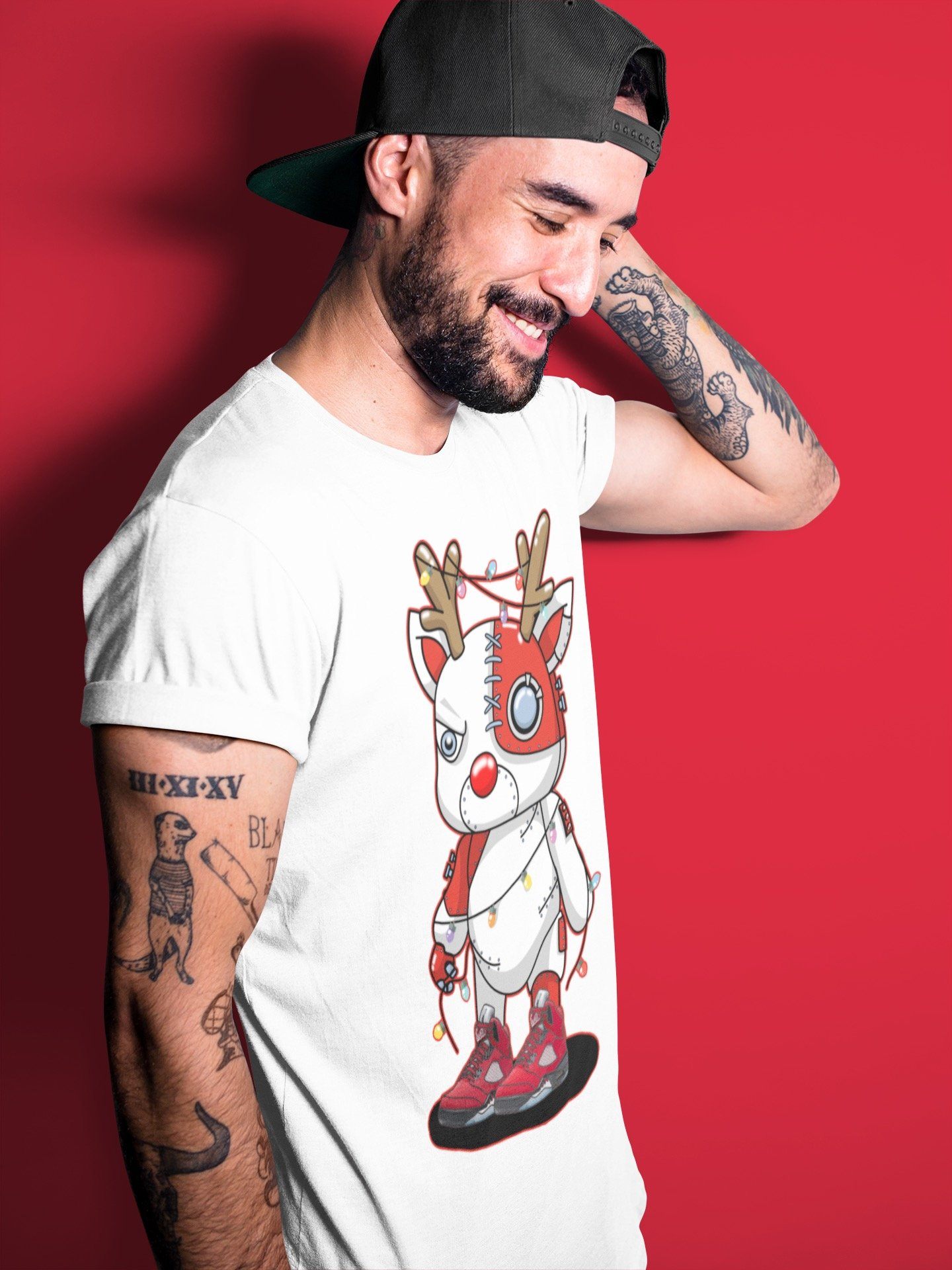 Cyborg Reindeer Unisex Tops - Air Jordan 5 Raging Bull