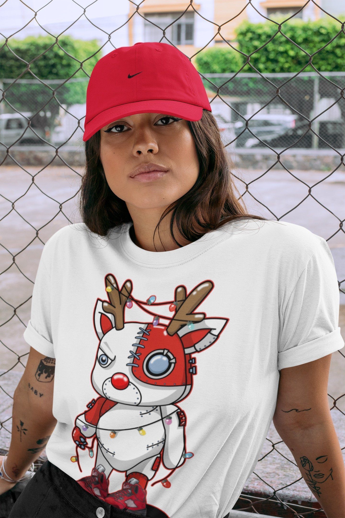Cyborg Reindeer Unisex Tops - Air Jordan 5 Raging Bull