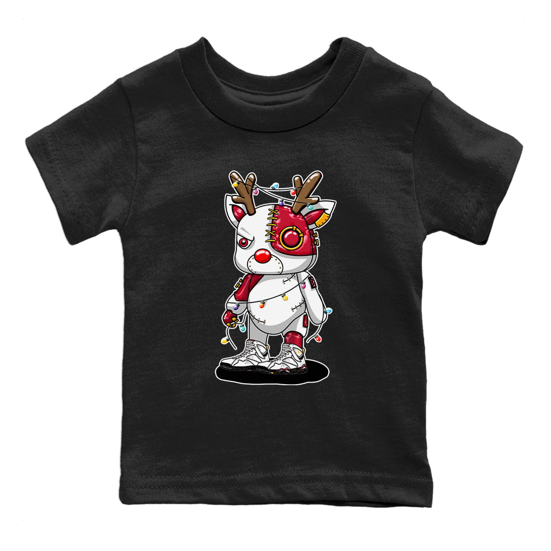 Cyborg Reindeer Kids Tops - Air Jordan 7 Cardinal