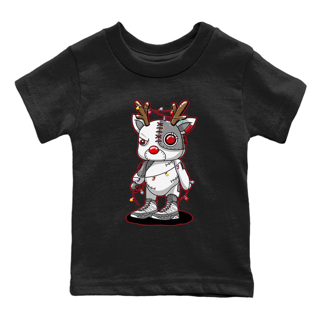 Cyborg Reindeer Kids Tops - Air Jordan 9 Fire Red