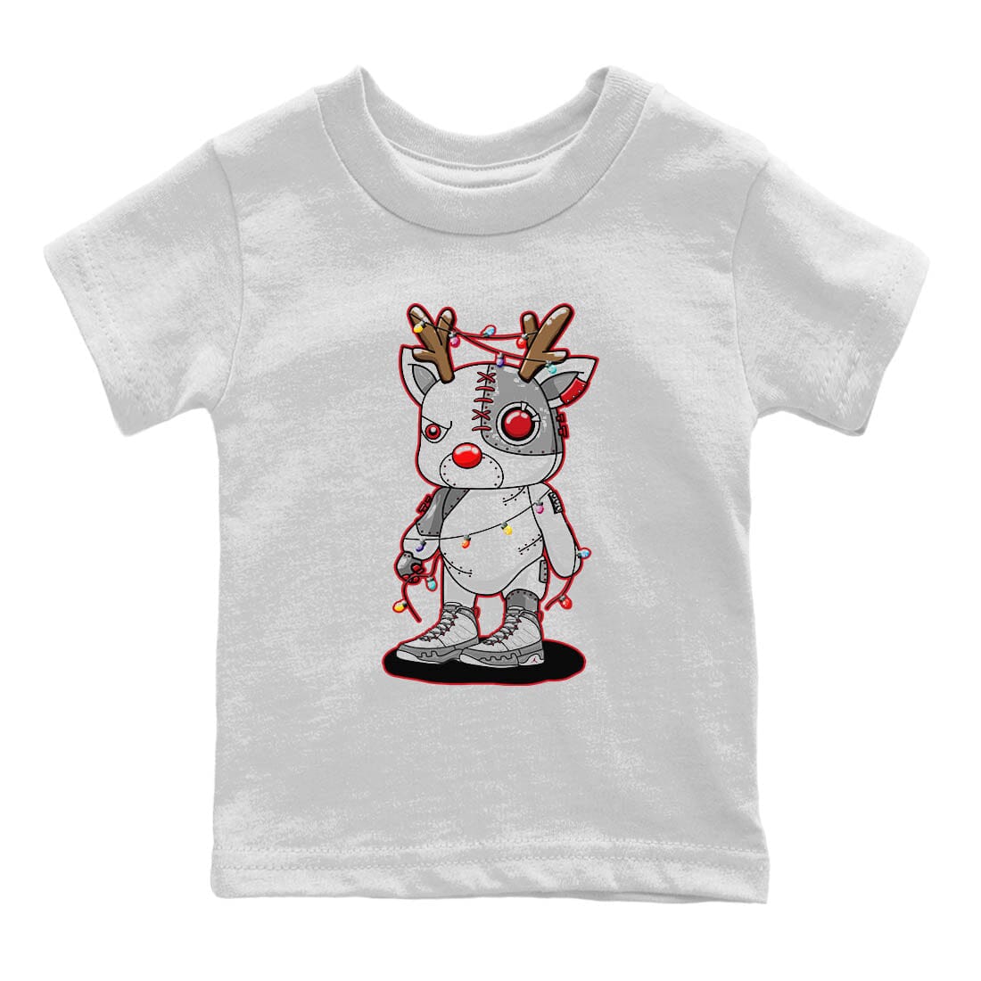 Cyborg Reindeer Kids Tops - Air Jordan 9 Fire Red