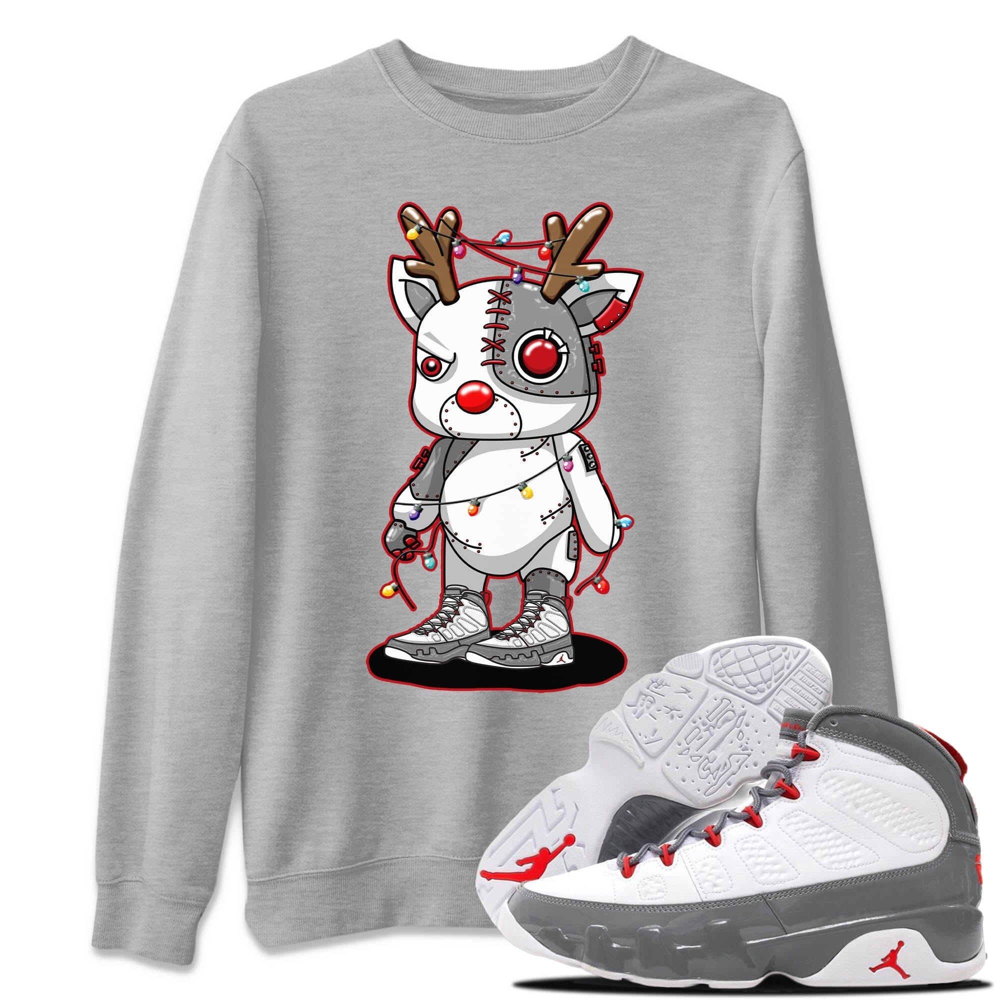 Cyborg Reindeer Unisex Tops - Air Jordan 9 Fire Red