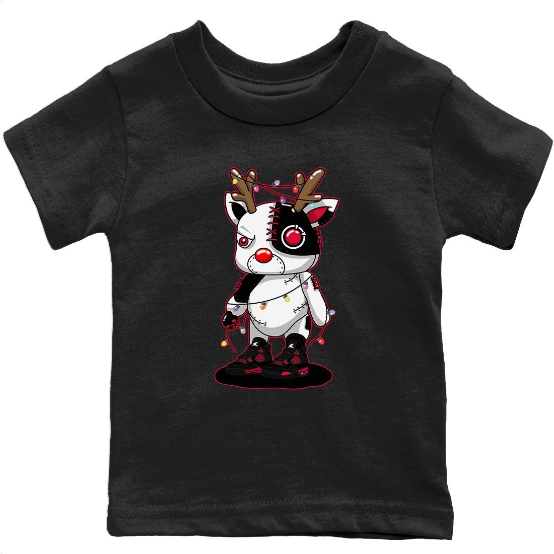 Cyborg Reindeer Kids Tops - Air Jordan 4 Red Thunder