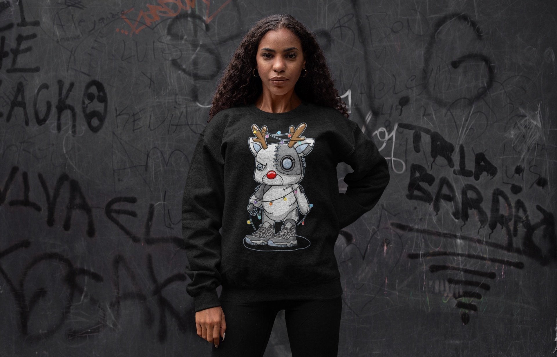 Cyborg Reindeer Unisex Tops - Air Jordan 11 Cool Grey