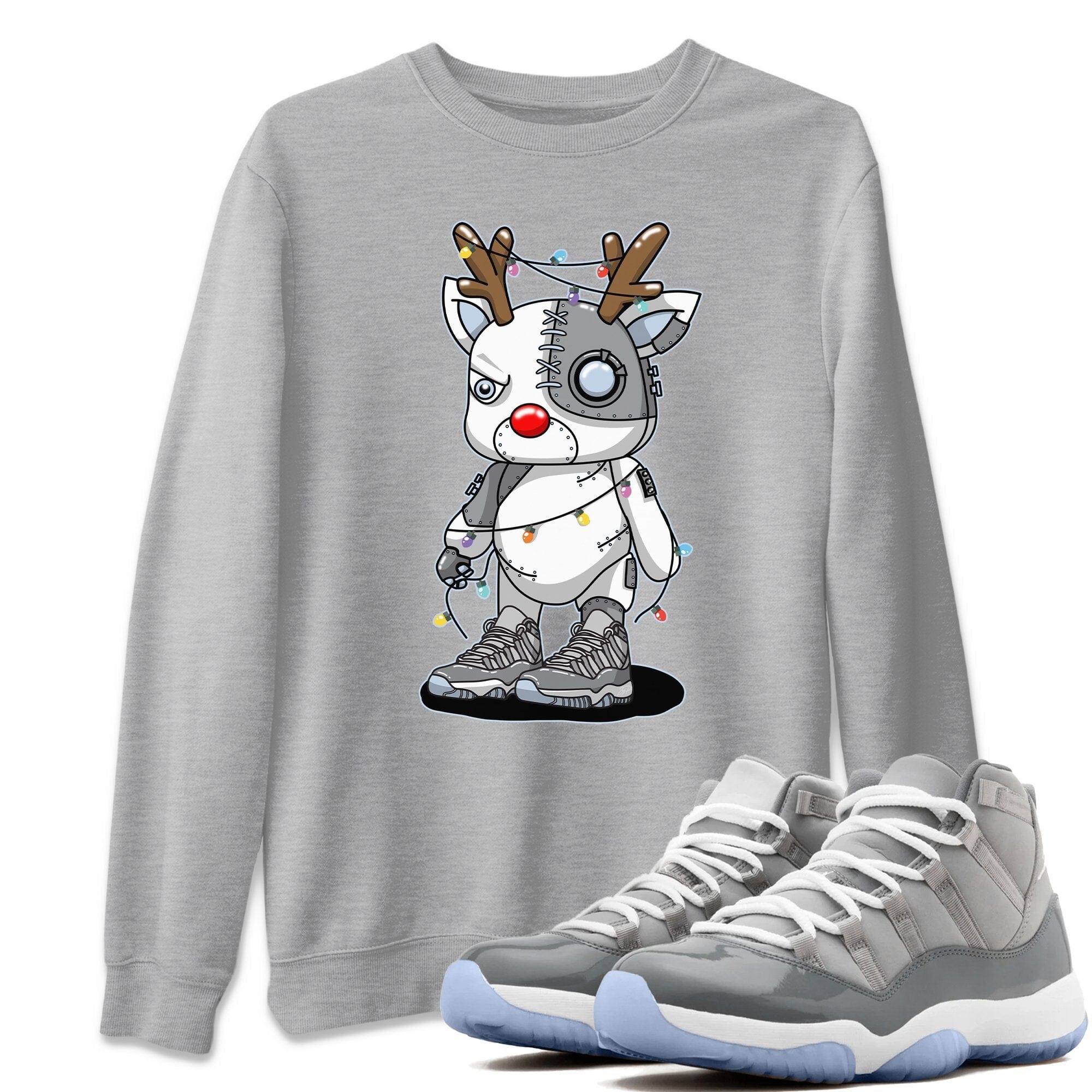 Cyborg Reindeer Unisex Tops - Air Jordan 11 Cool Grey