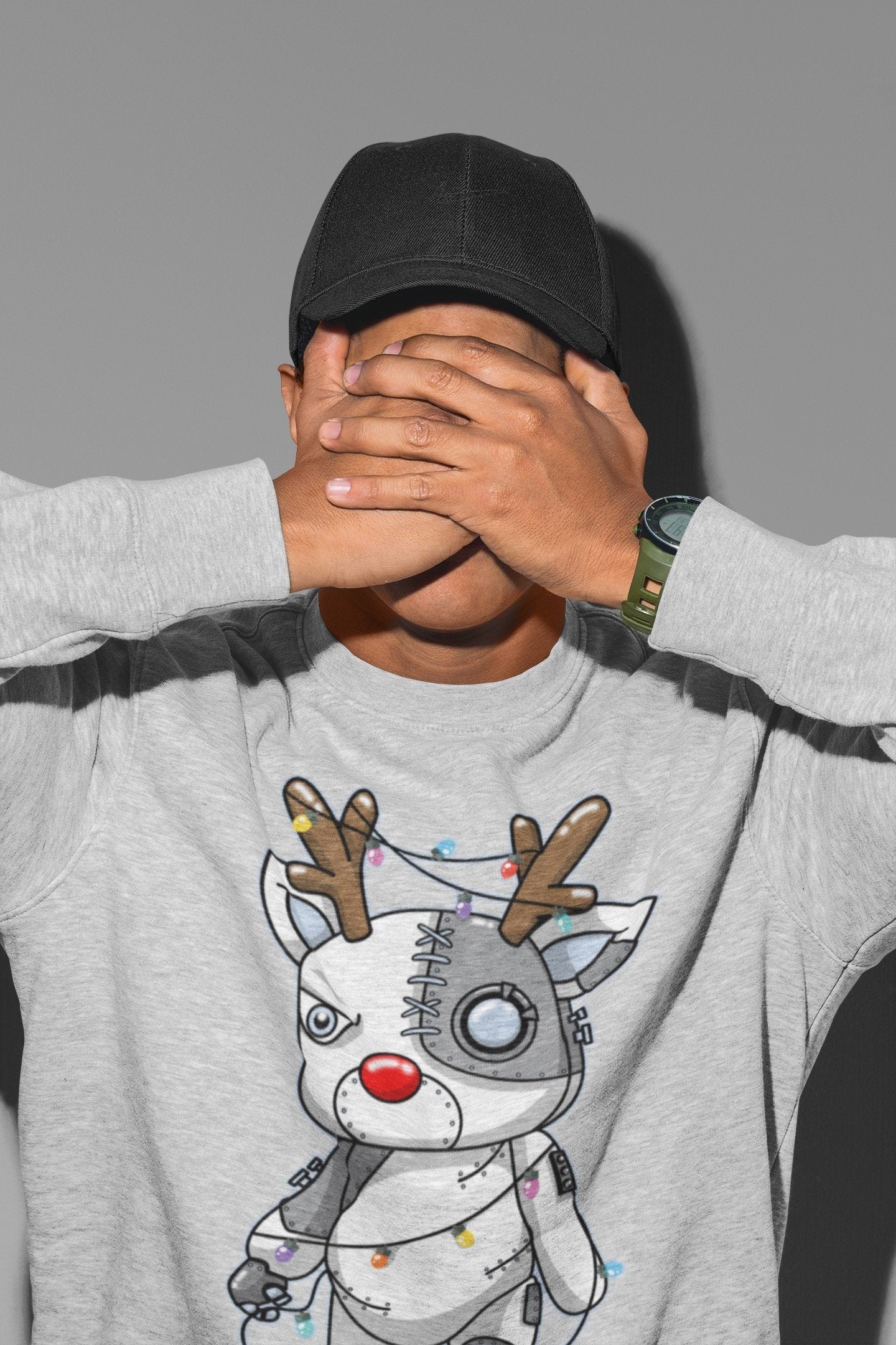 Cyborg Reindeer Unisex Tops - Air Jordan 11 Cool Grey