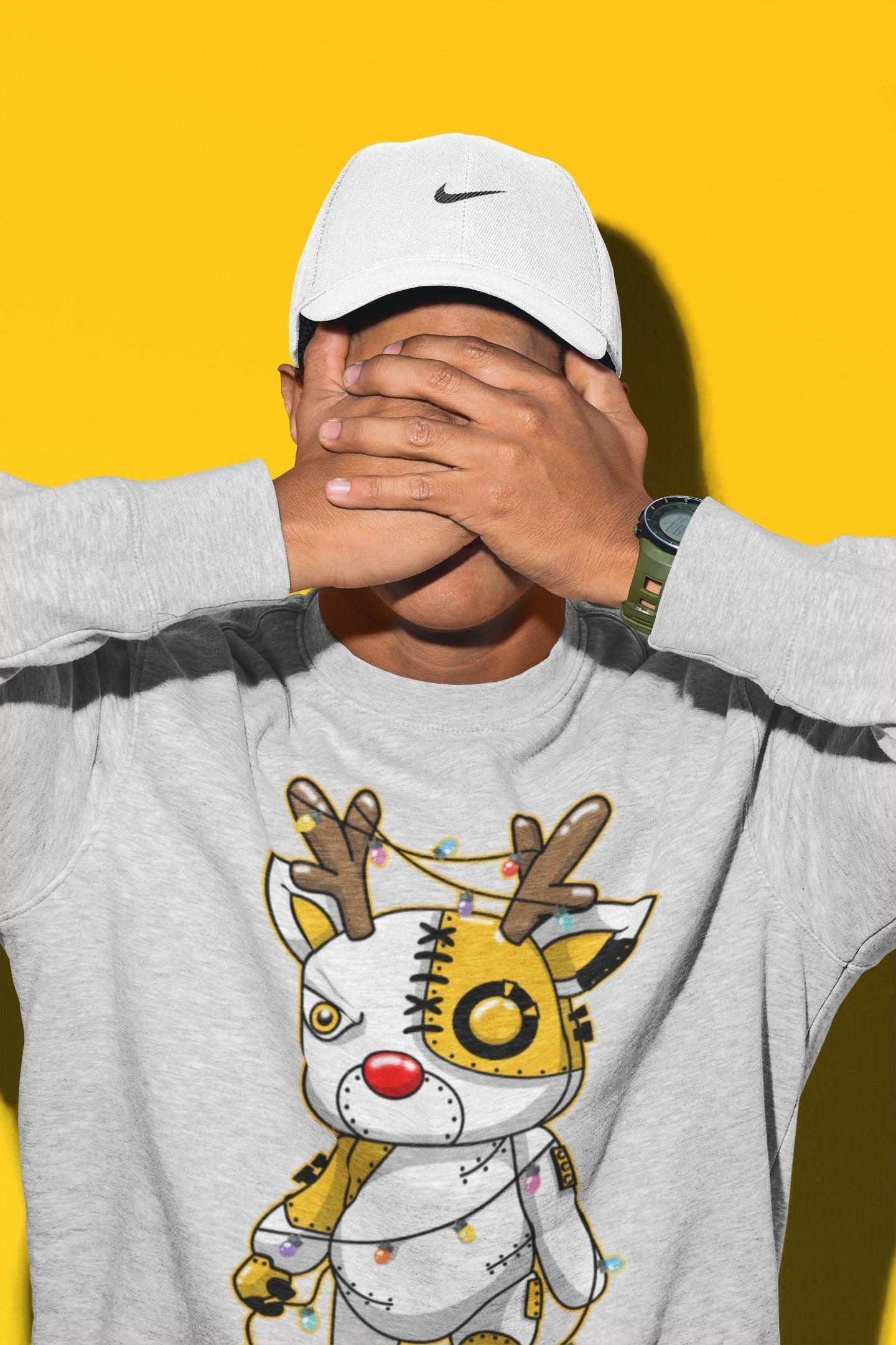 Cyborg Reindeer Unisex Tops - Dunk Championship Goldenrod